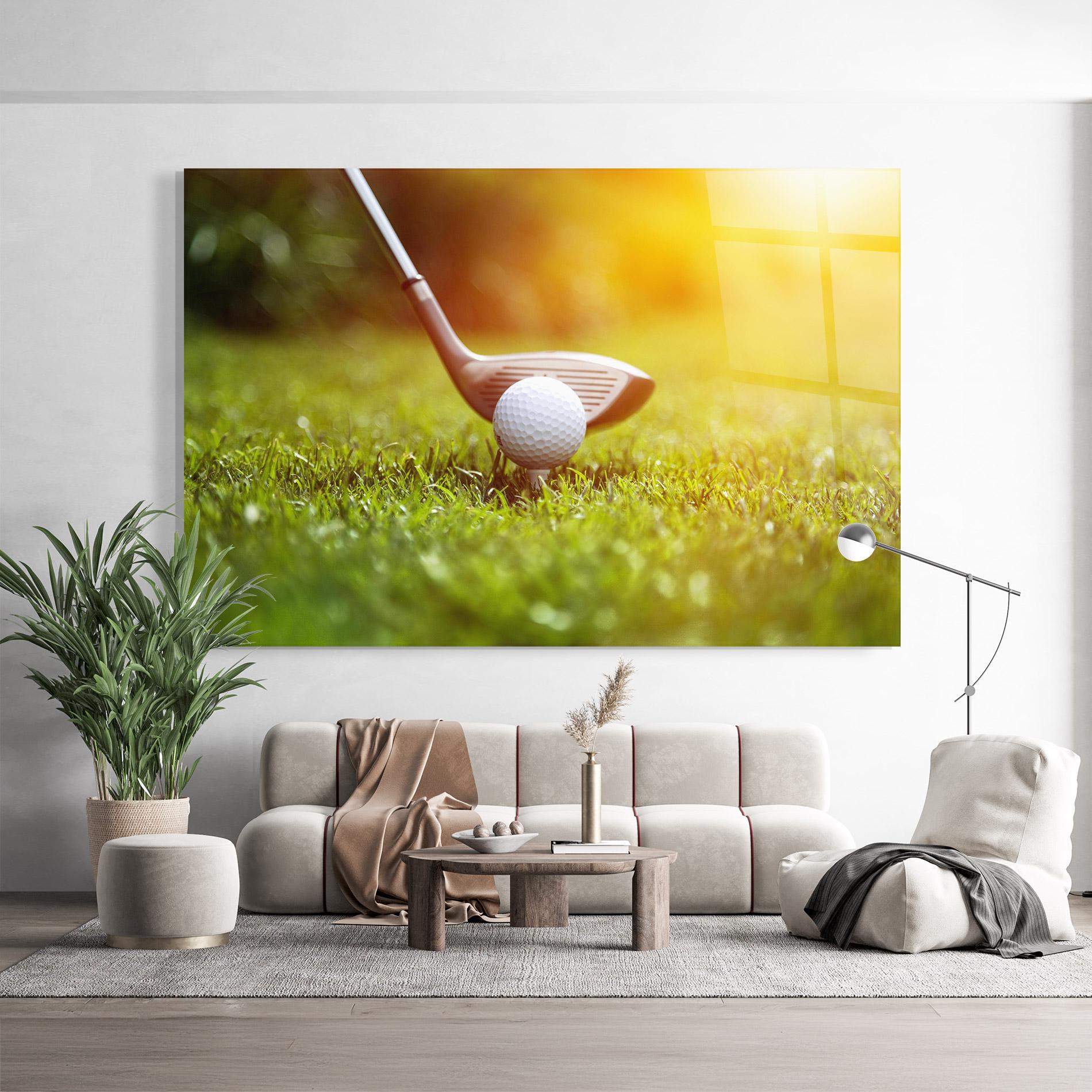 Glasbild Close Up Golf Ball mockup 9