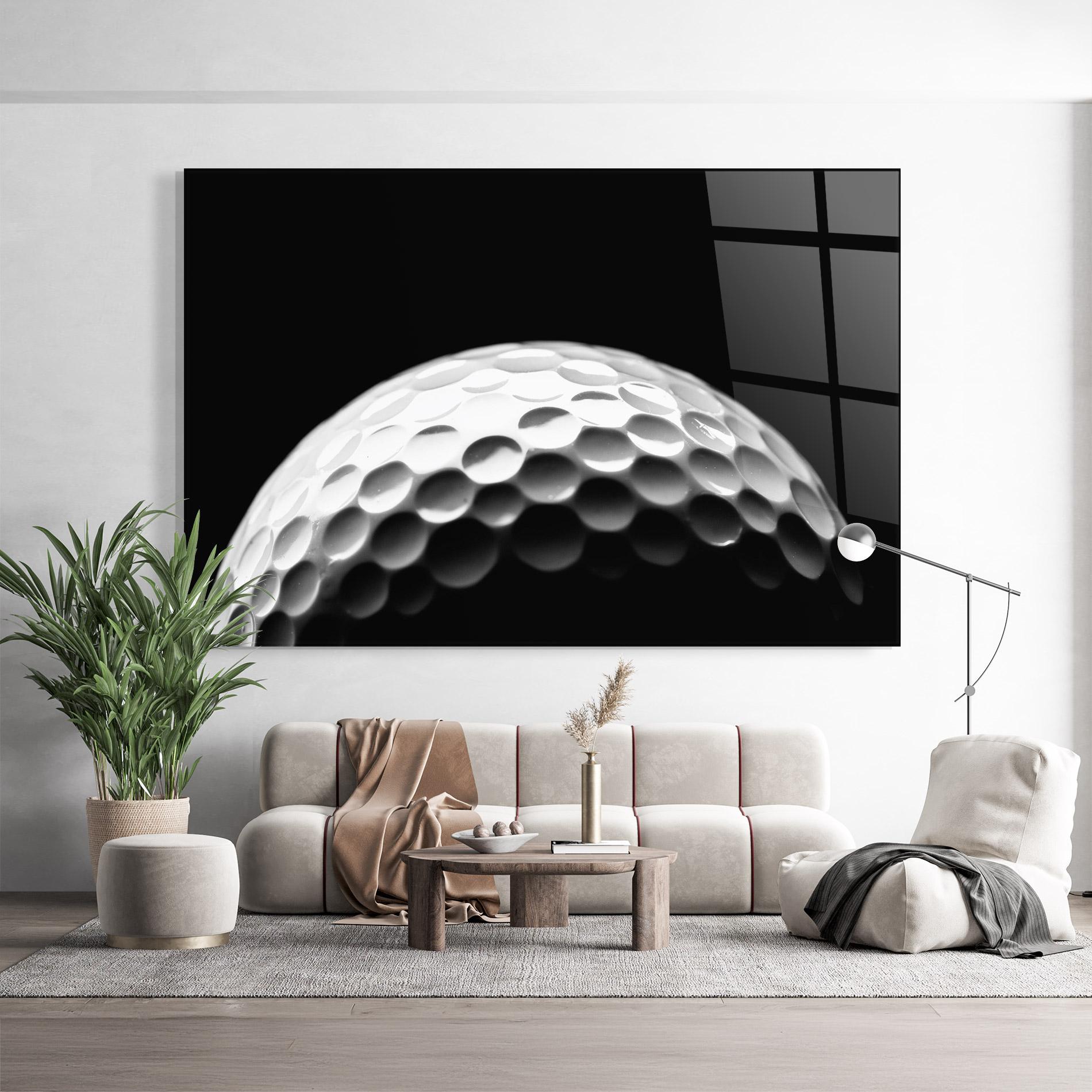 Glasbild Golf Ball Close Up mockup 9