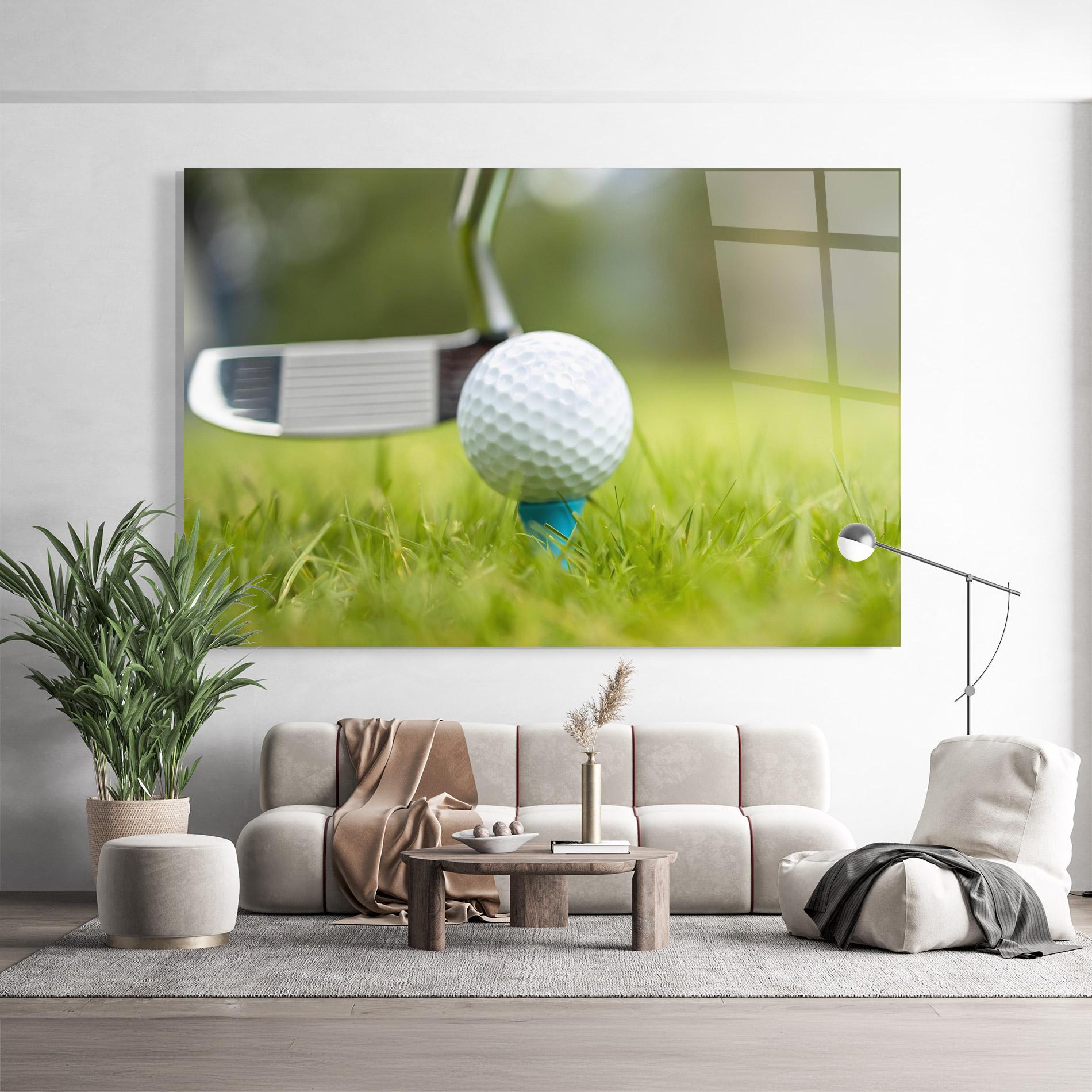 Glasbild Golf Ball Tee mockup 9