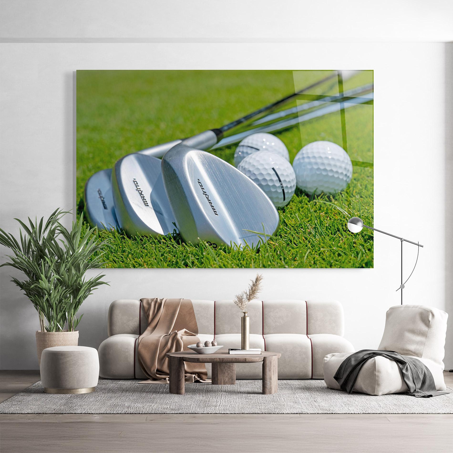 Glasbild Golf Club On Grass mockup 9