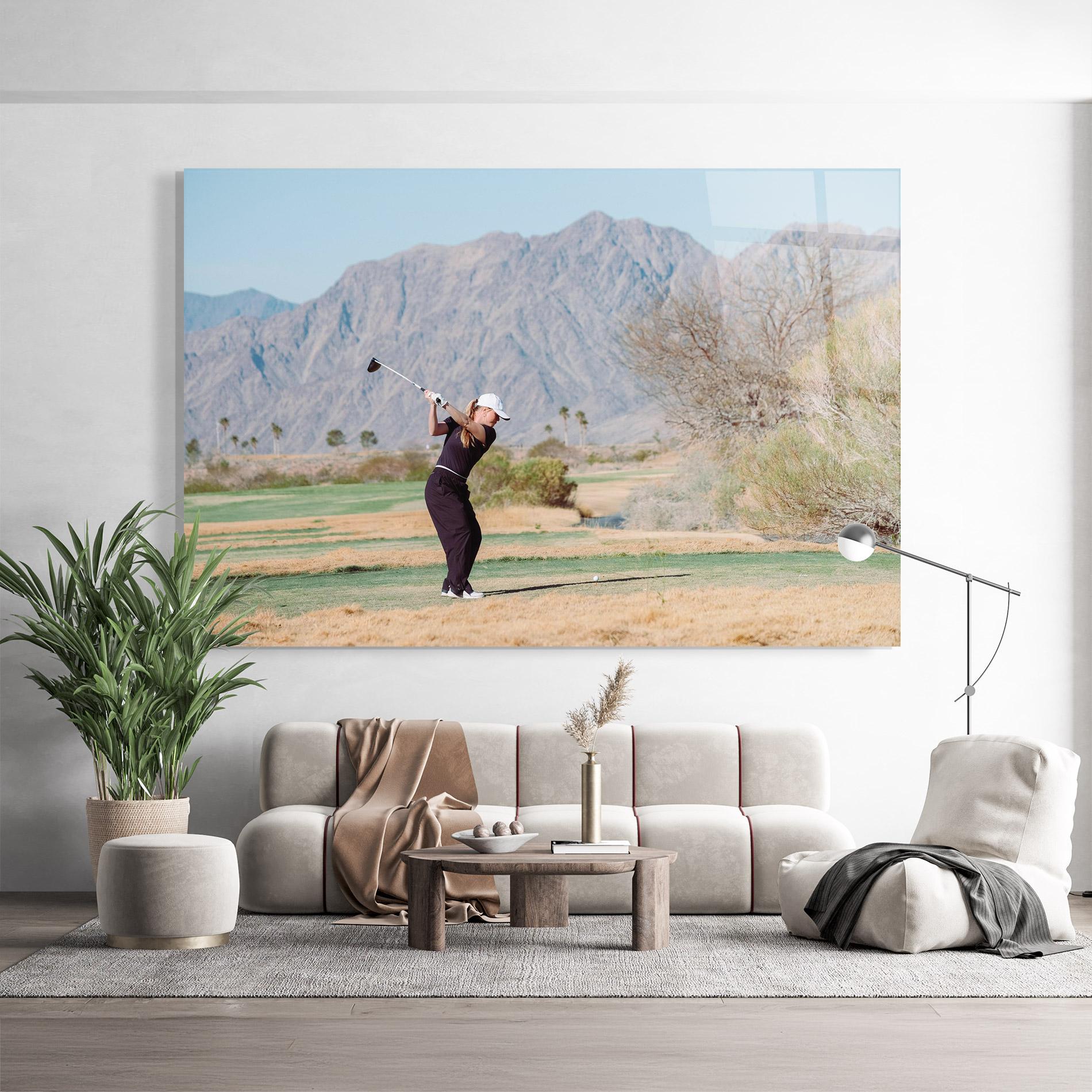 Glasbild Golf Player Woman mockup 9