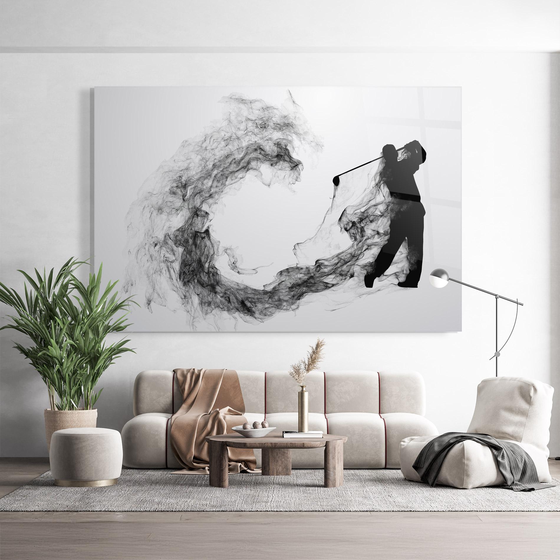 Glasbild Golf Smoke mockup 9