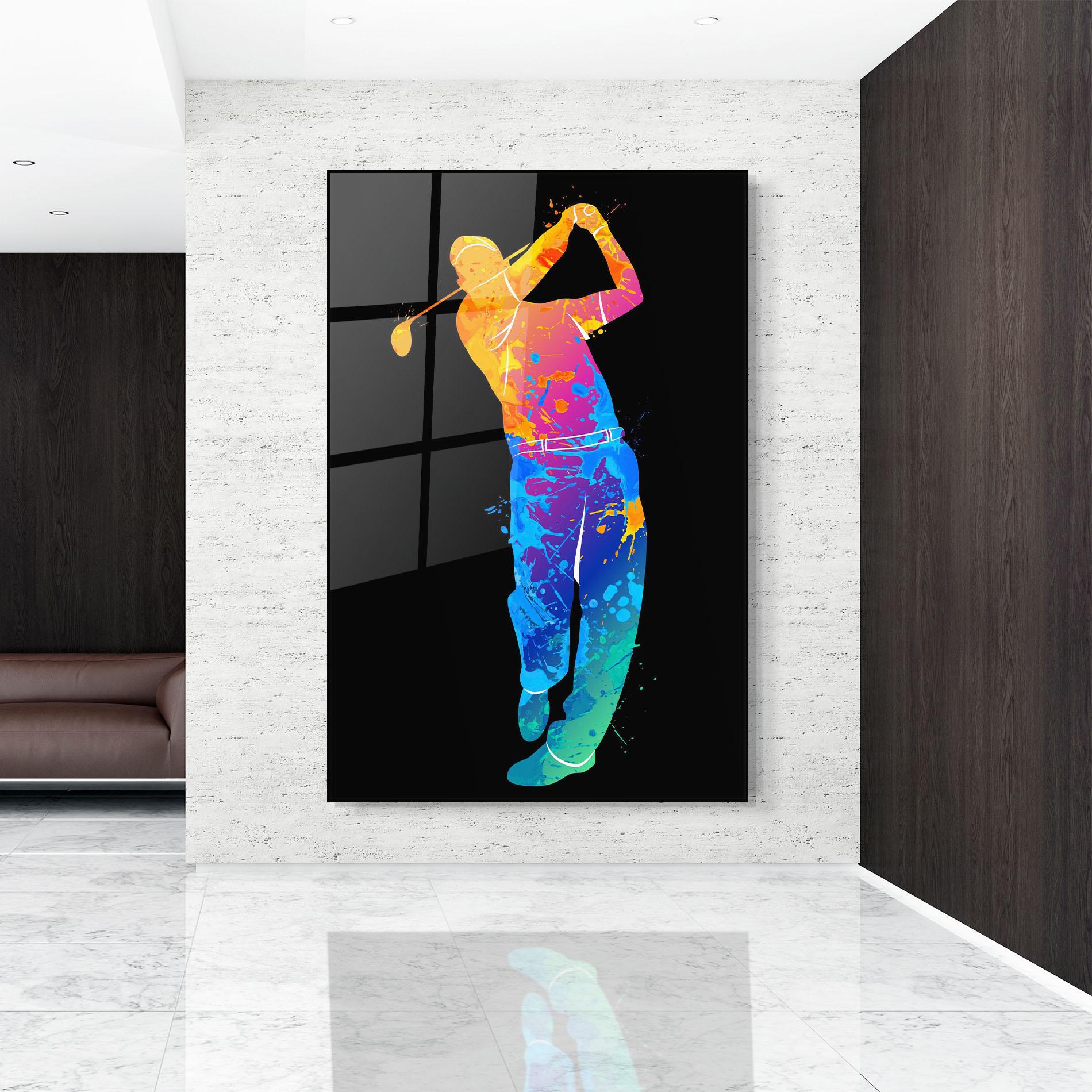 Glasbild Golf Color Art mockup 9