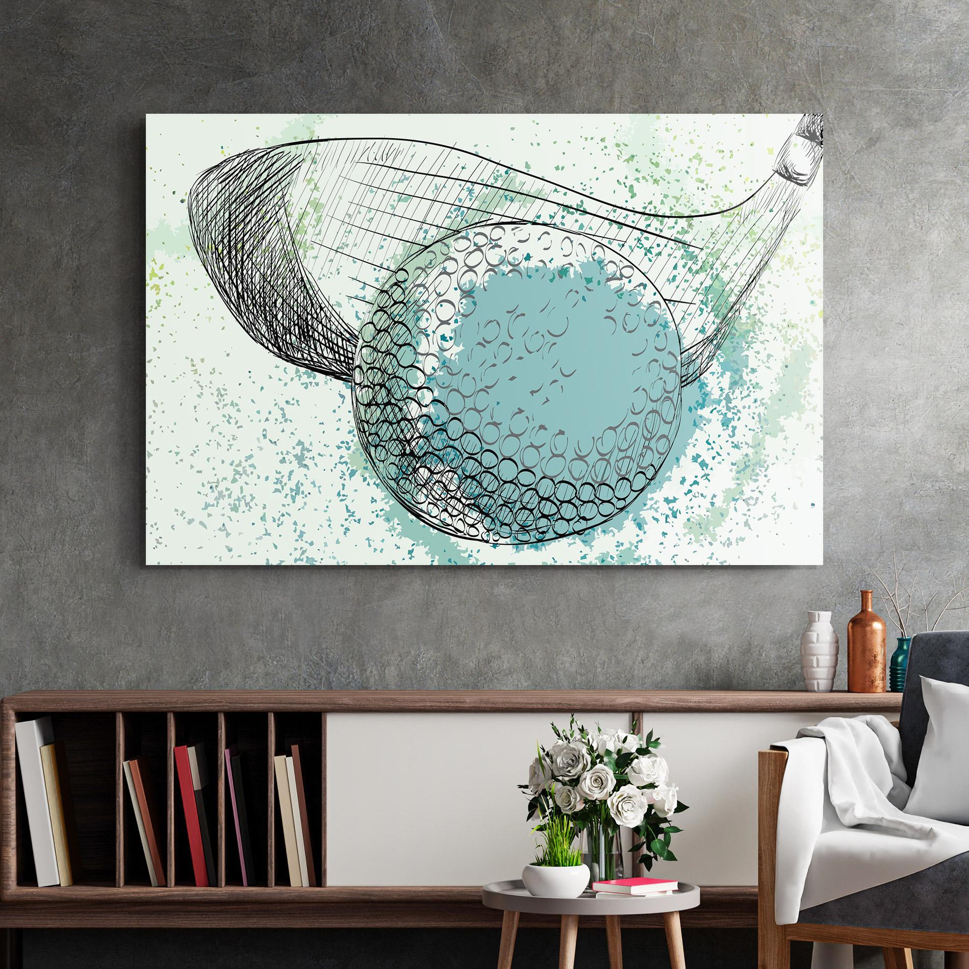 Glasbild Blue Golf mockup 2