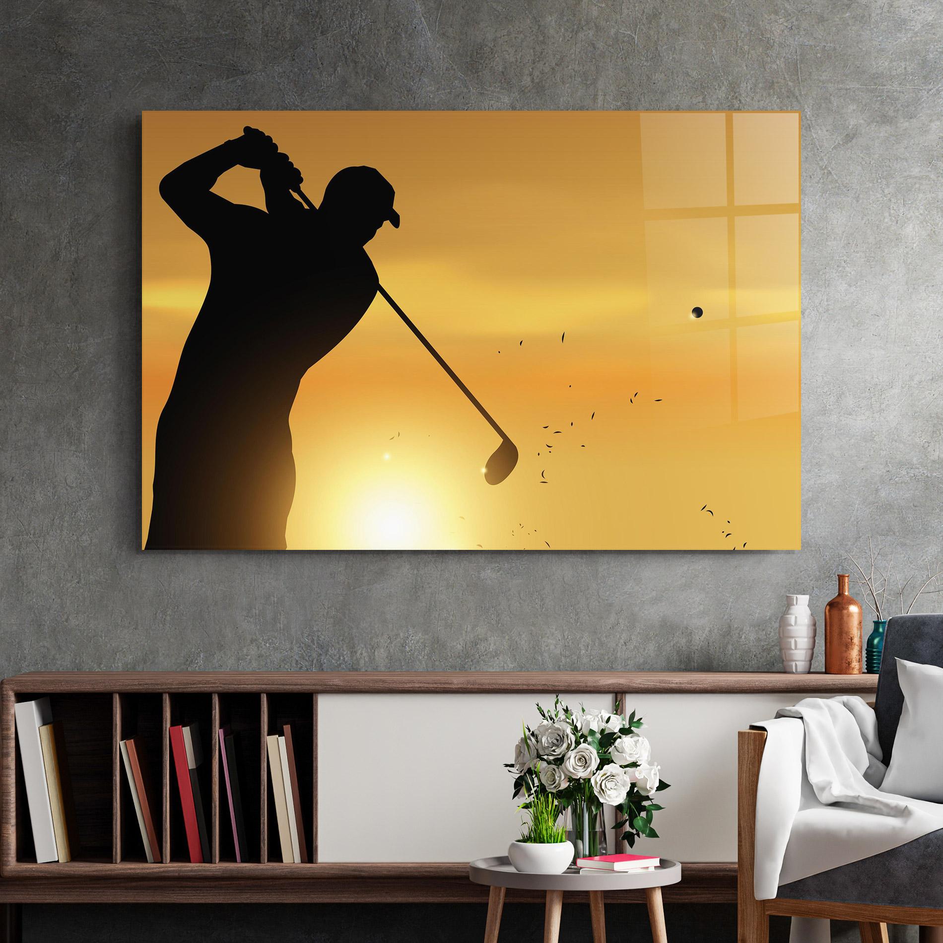 Glasbild Gold Sunrise mockup 2