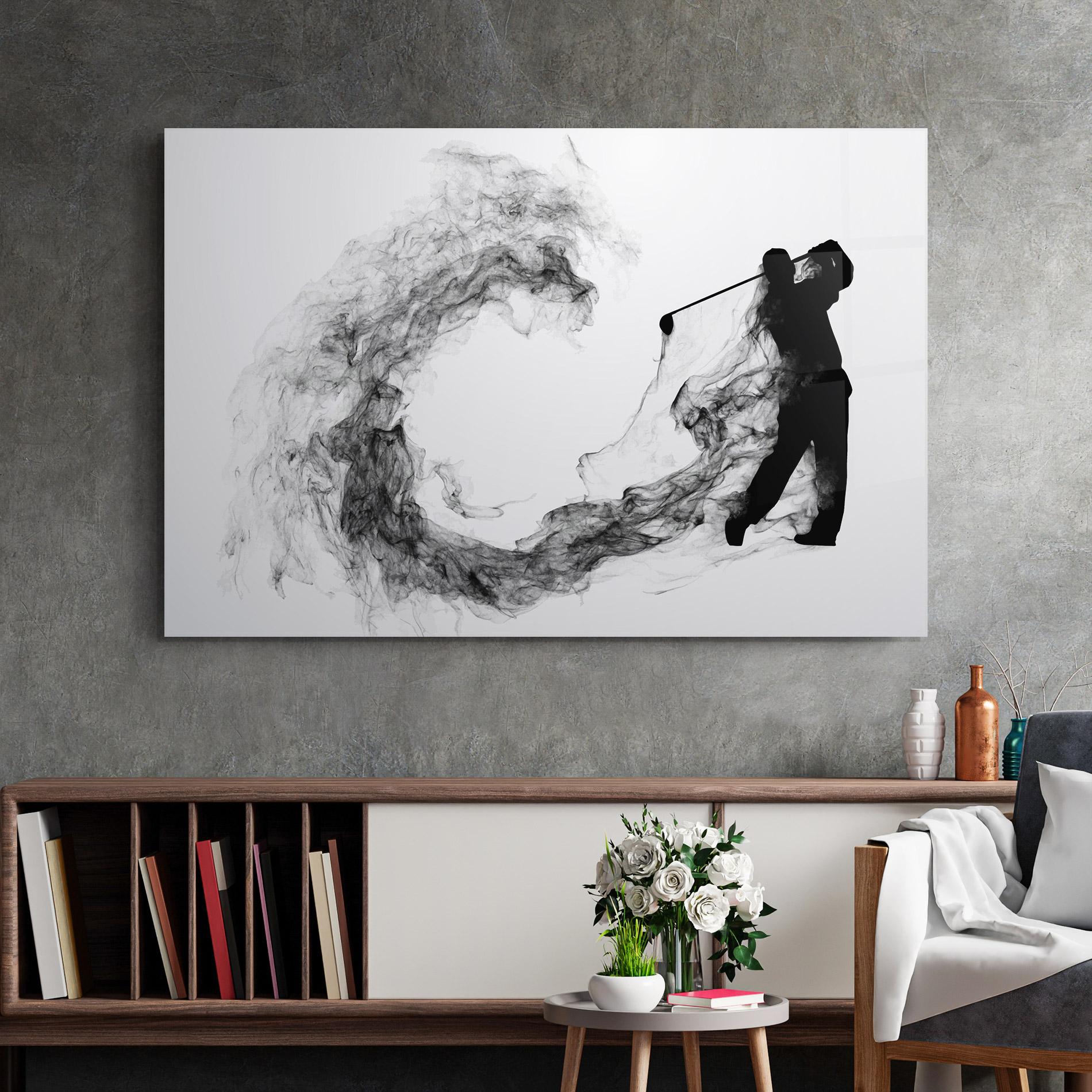 Glasbild Golf Smoke mockup 2