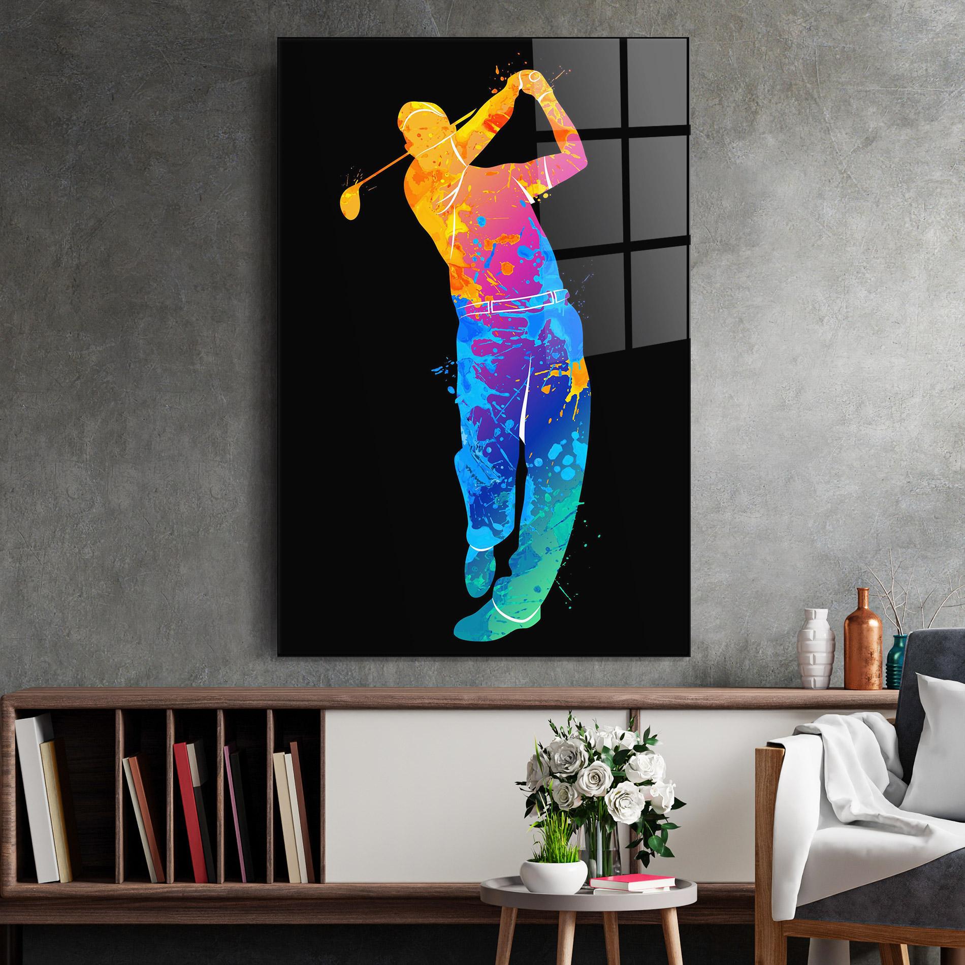 Glasbild Golf Color Art mockup 2