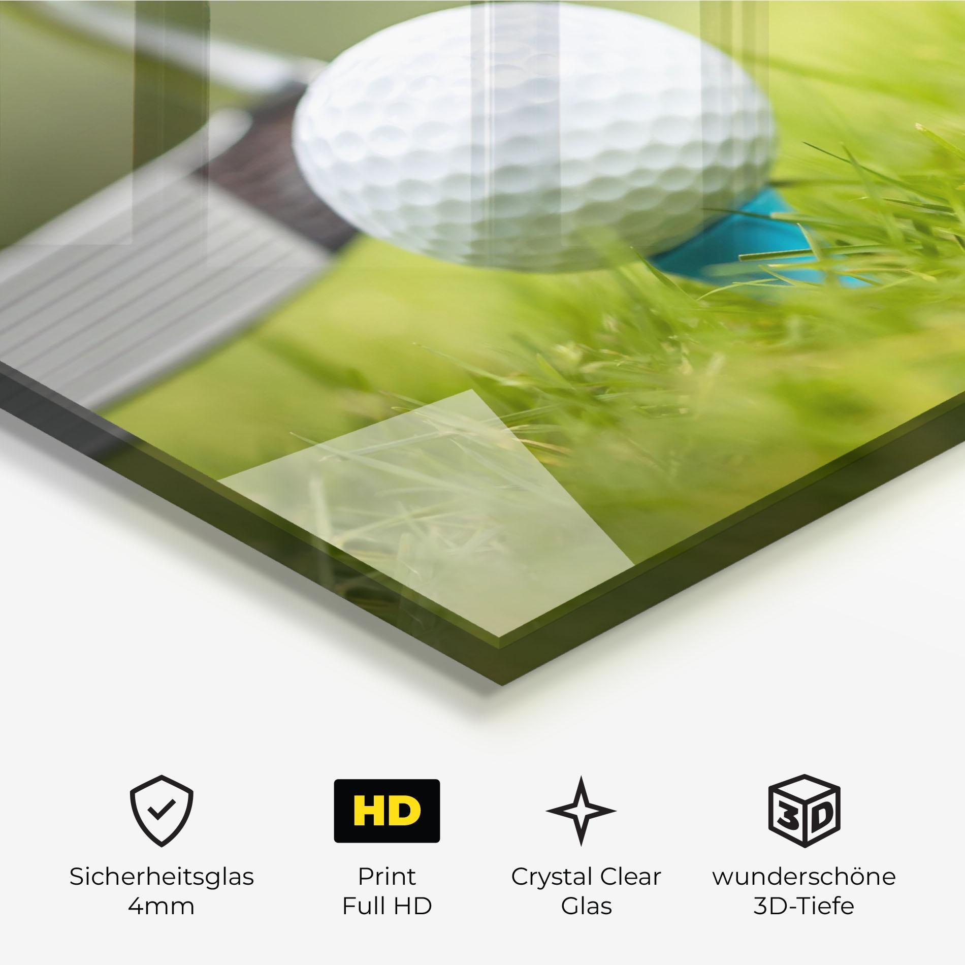 Glasbild Golf Ball Tee mockup 3