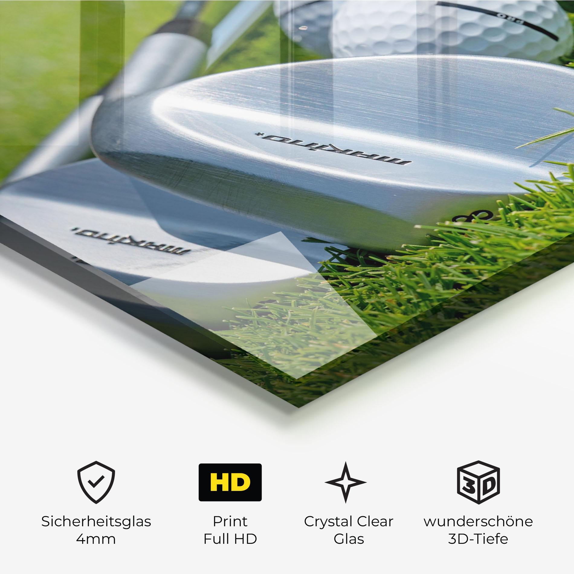 Glasbild Golf Club On Grass mockup 3