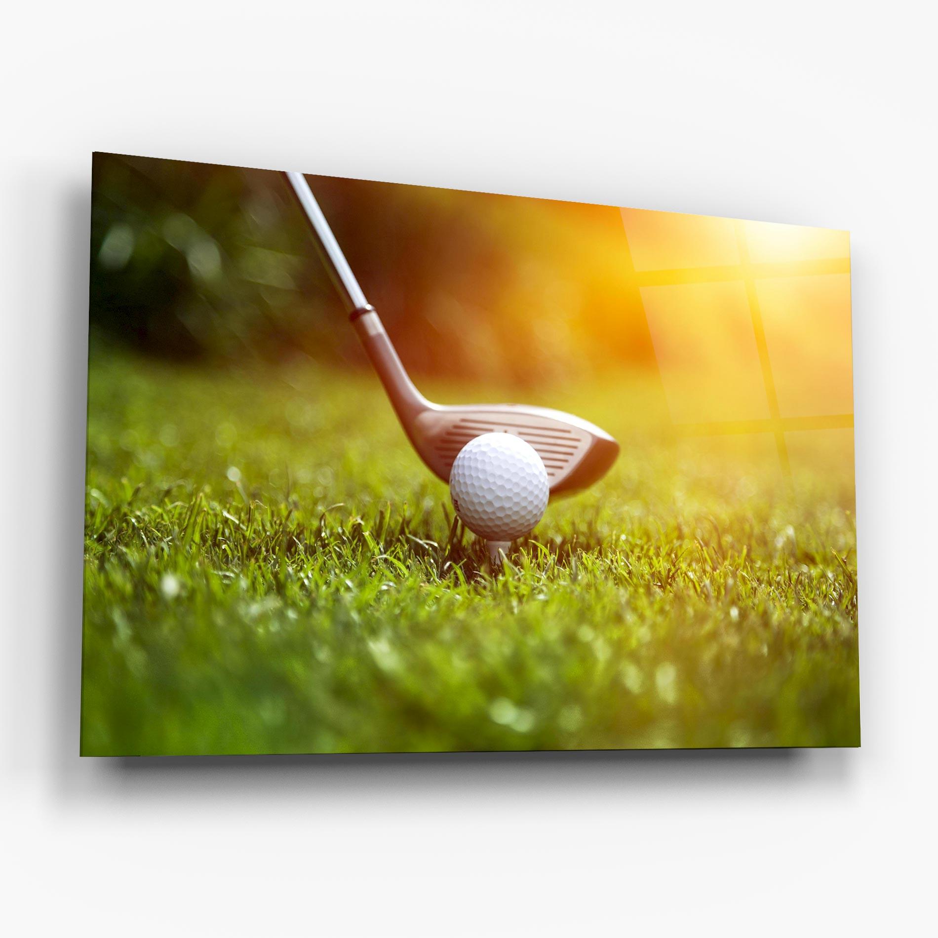 Glasbild Close Up Golf Ball mockup 6