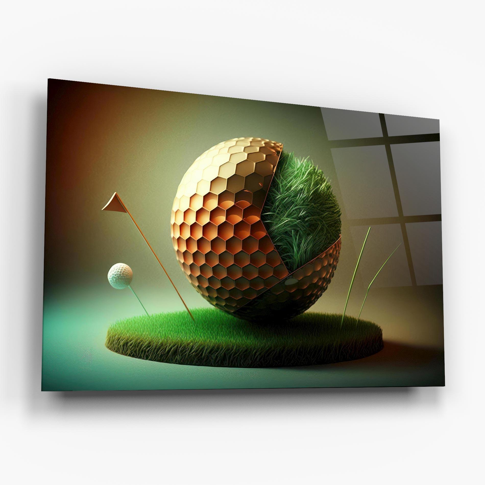 Glasbild Golf Ball 3d Style mockup 6