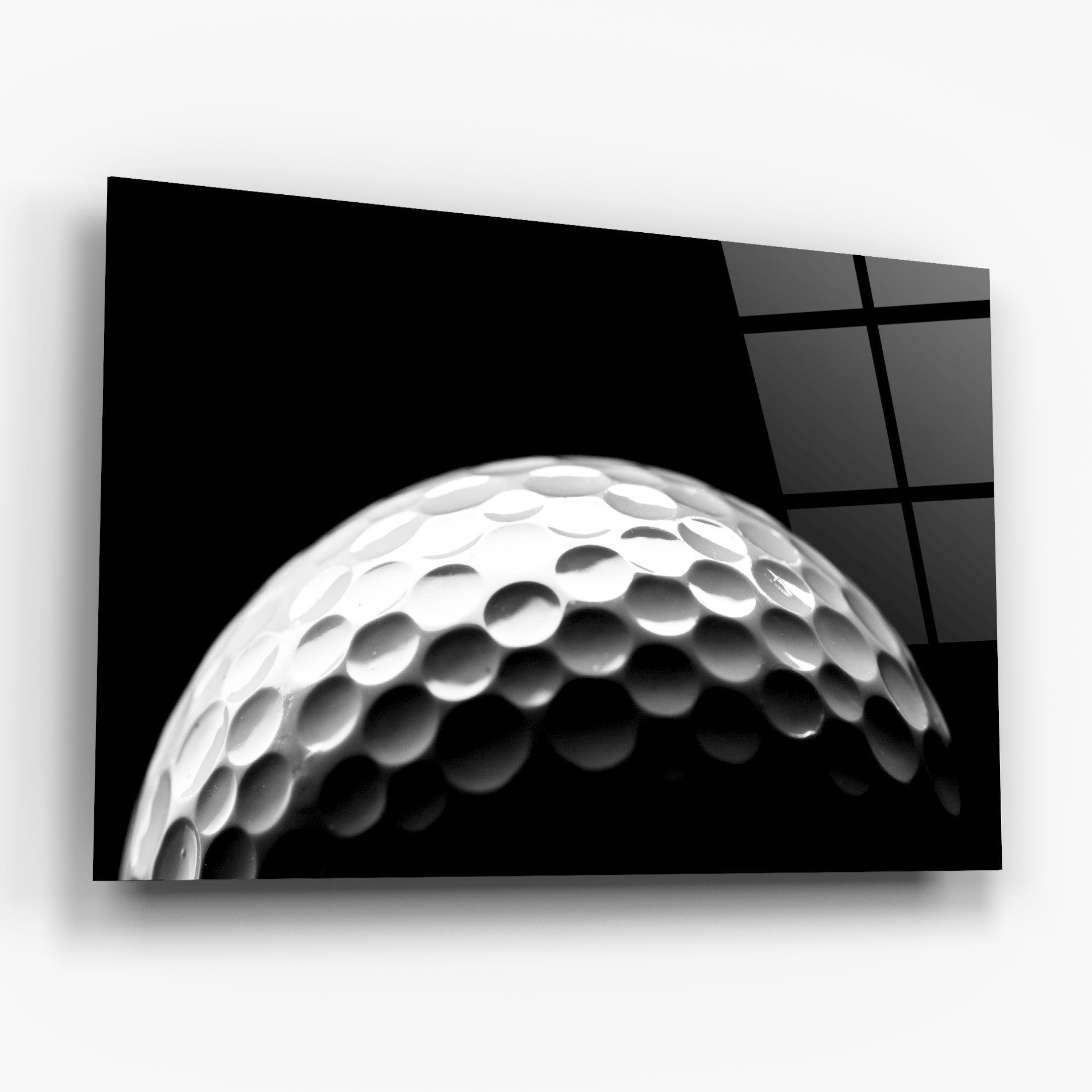 Glasbild Golf Ball Close Up mockup 6