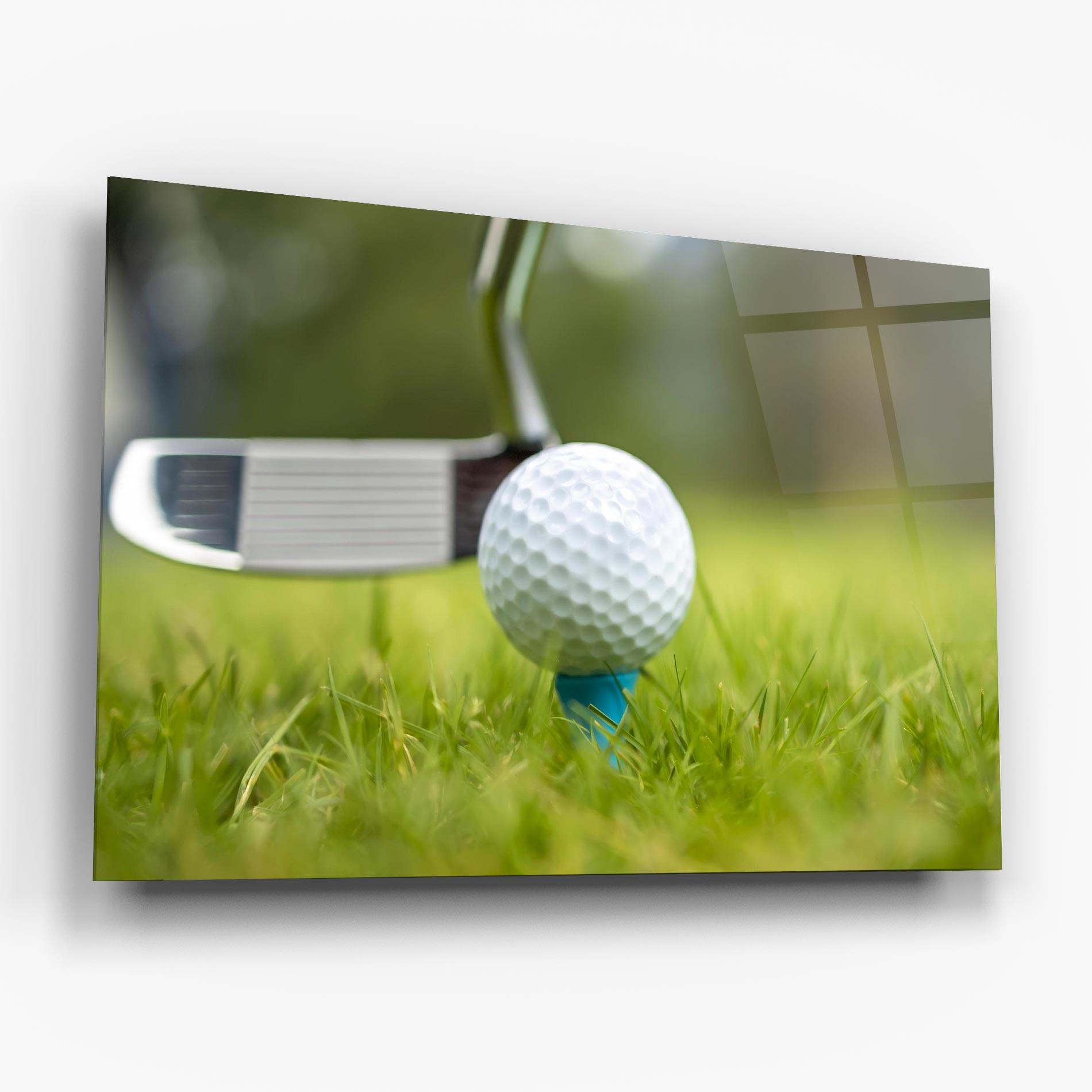 Glasbild Golf Ball Tee mockup 6