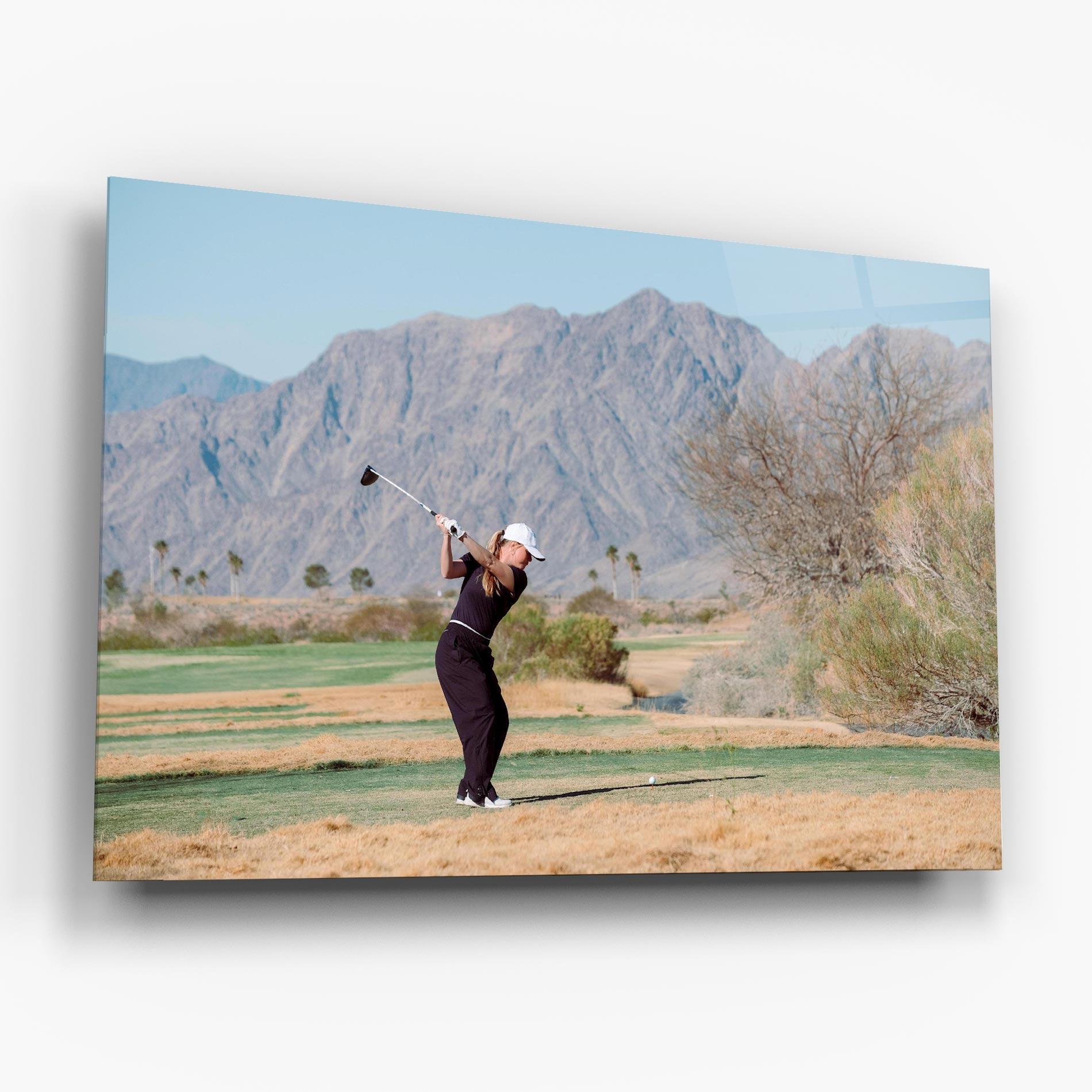 Glasbild Golf Player Woman mockup 6