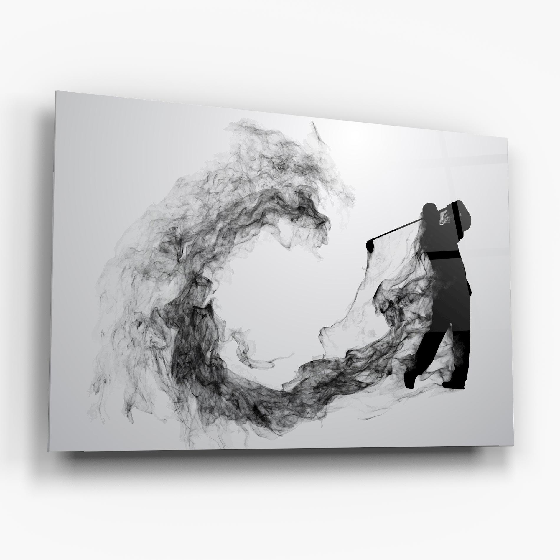 Glasbild Golf Smoke mockup 6