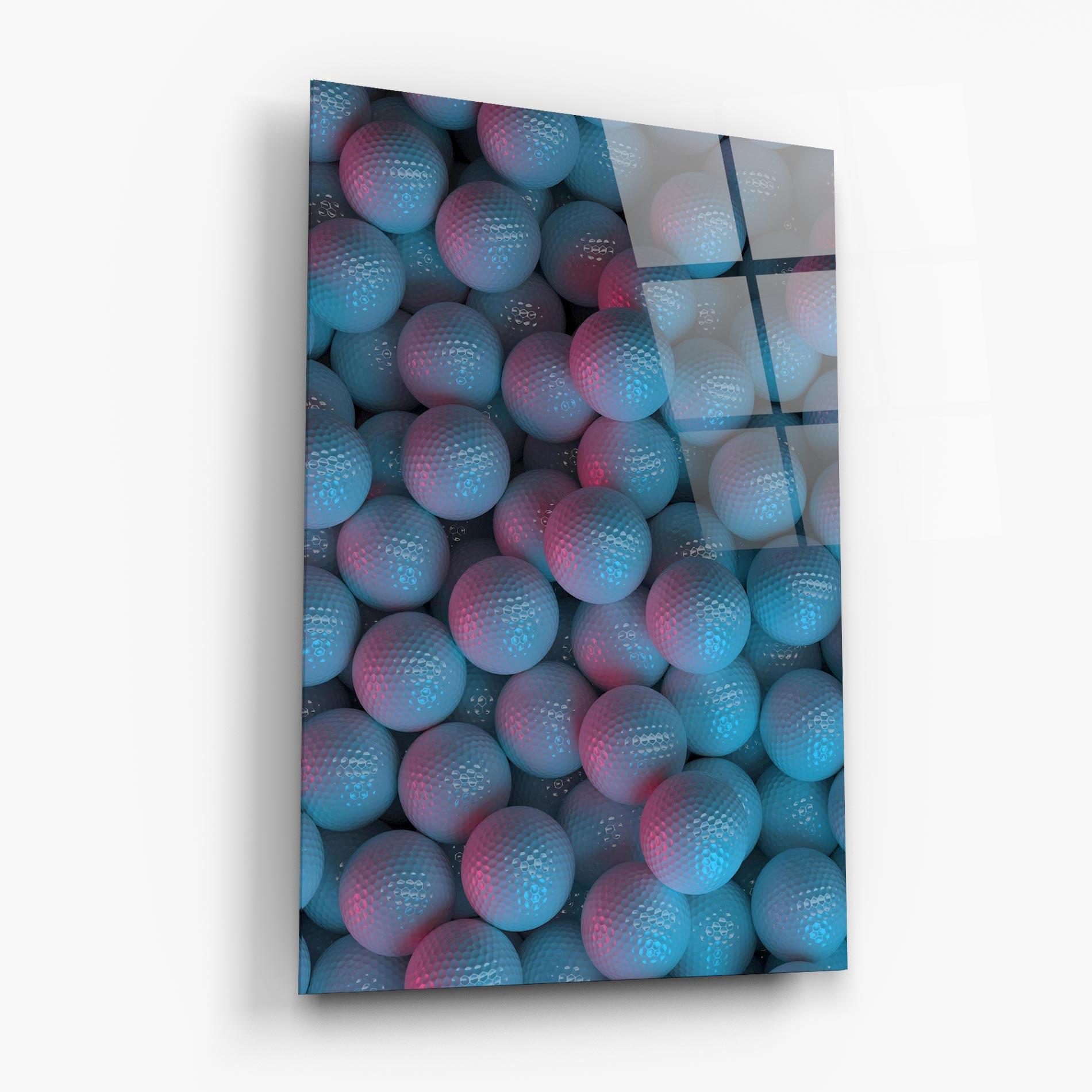 Glasbild Blue Light Golf Ball mockup 6