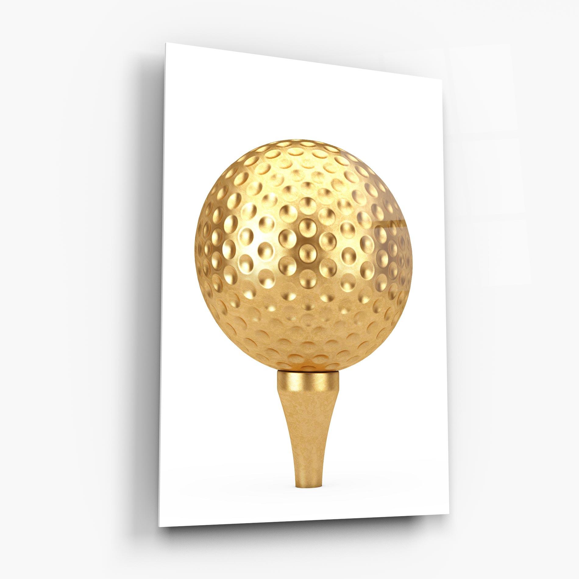 Glasbild Golden Golf Ball mockup 6