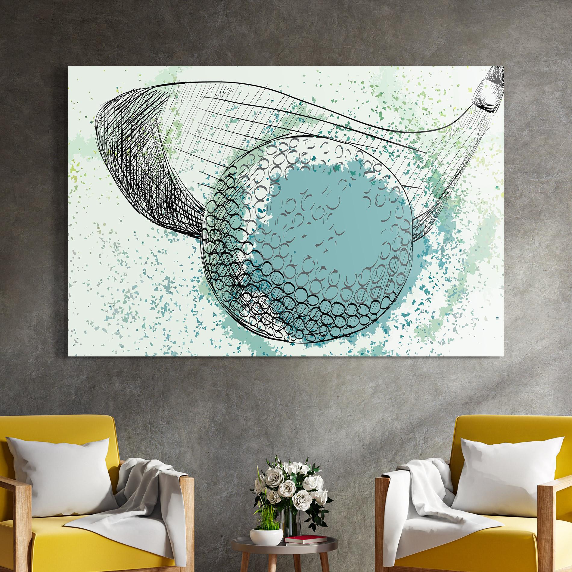 Glasbild Blue Golf mockup 4