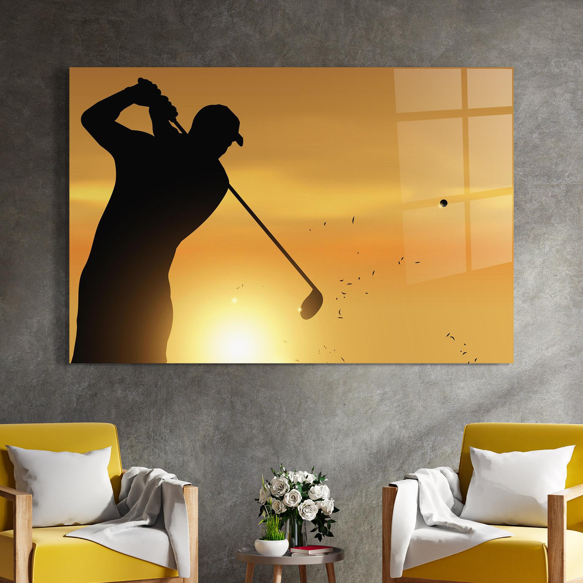 Glasbild Gold Sunrise mockup 4