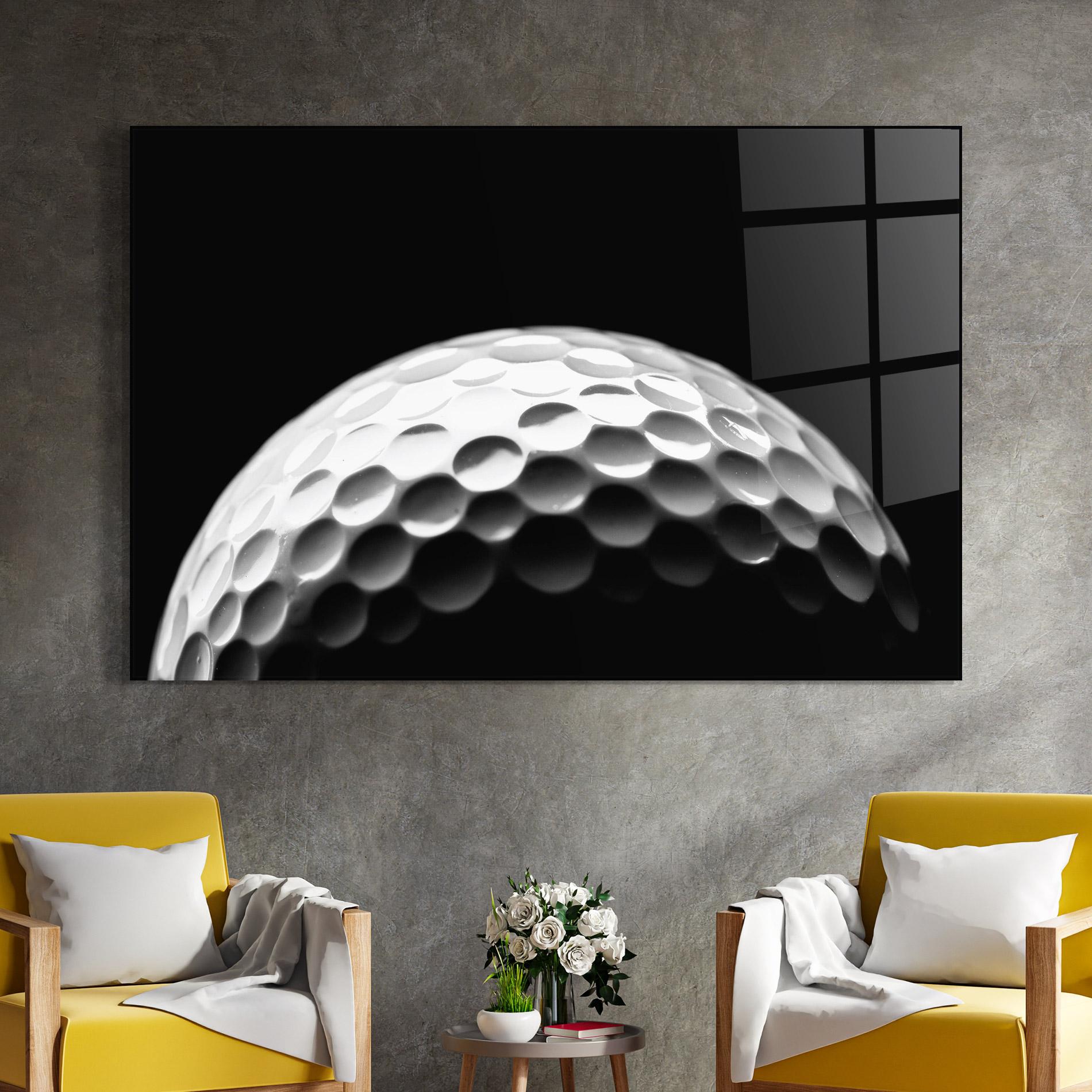 Glasbild Golf Ball Close Up mockup 4
