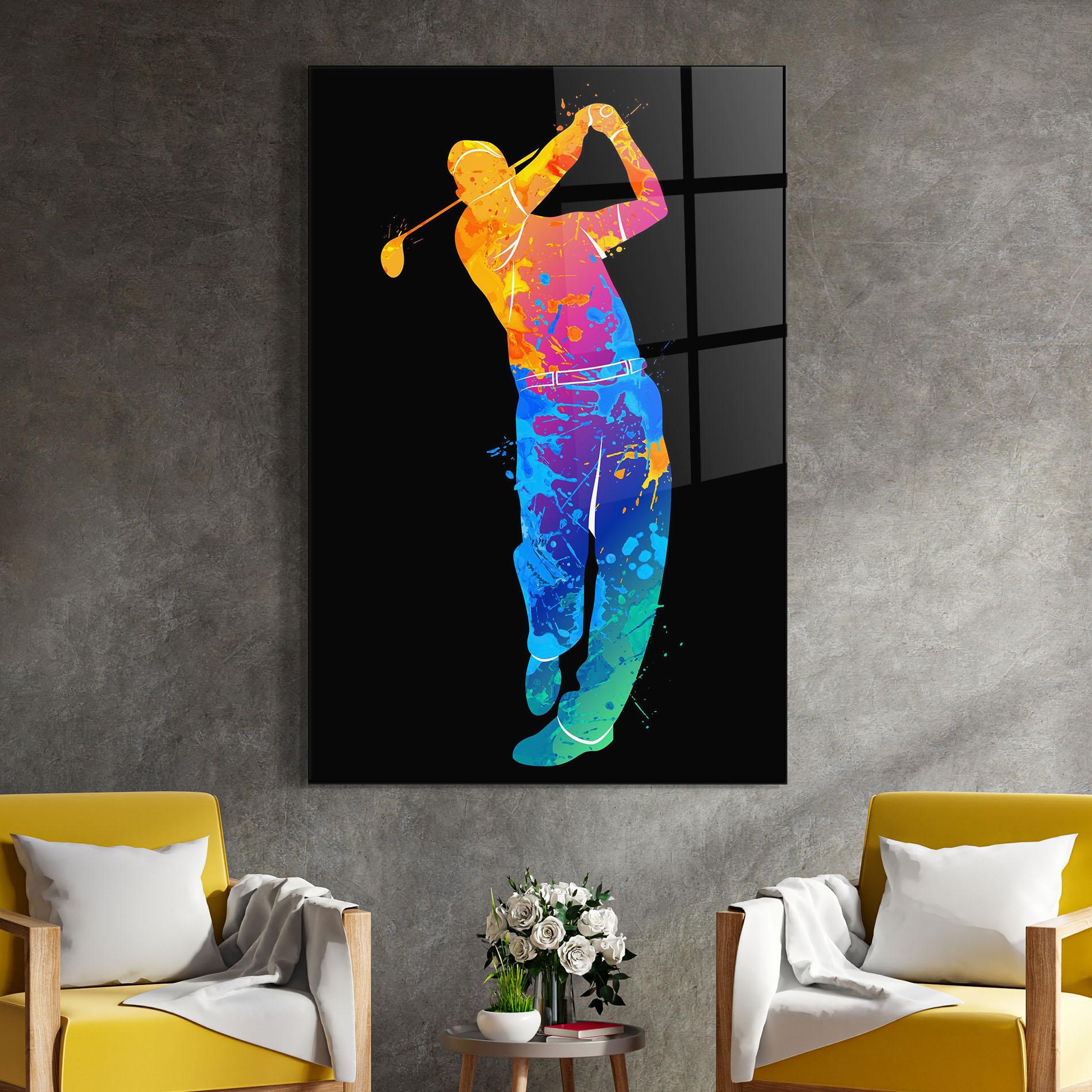 Glasbild Golf Color Art mockup 4