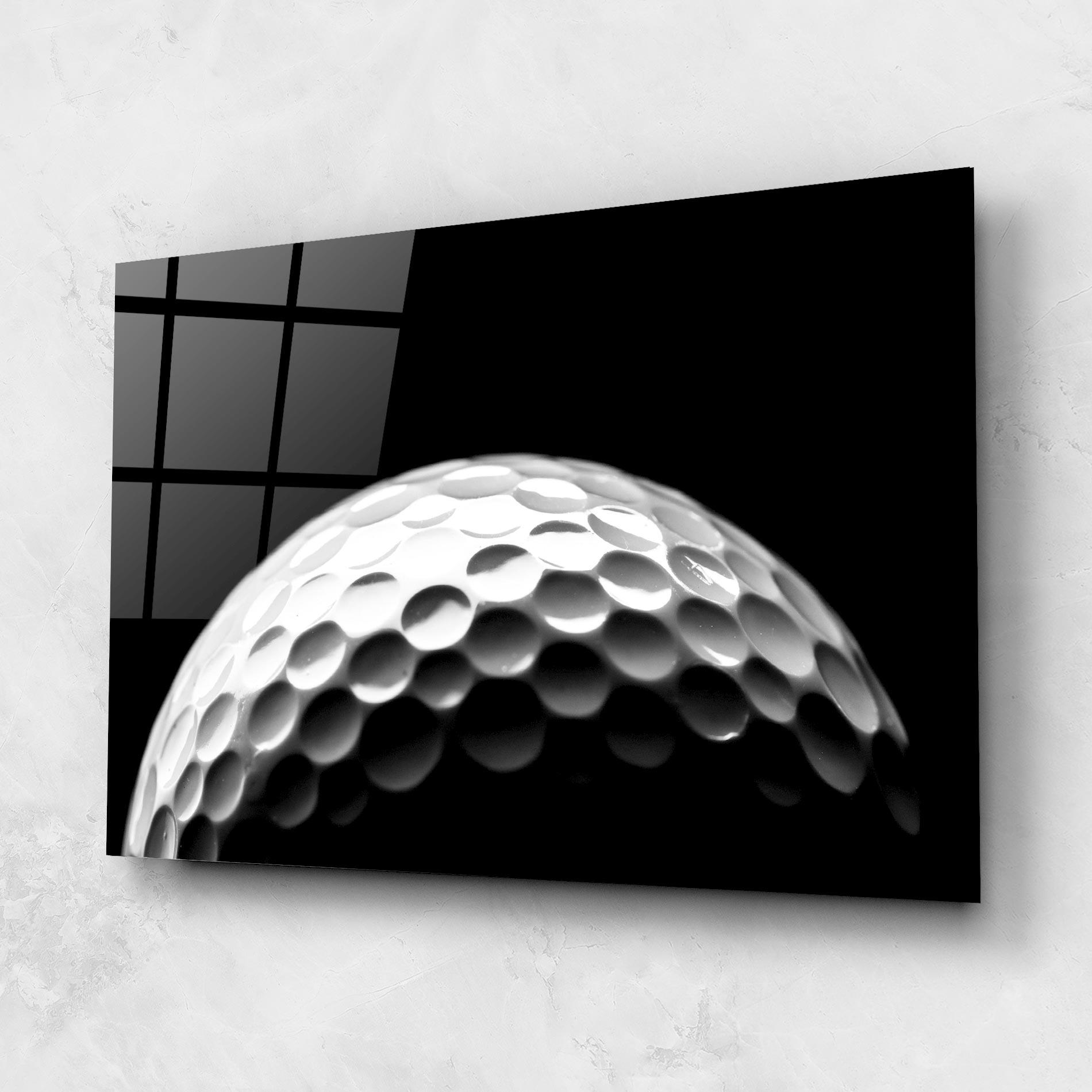 Glasbild Golf Ball Close Up mockup 1