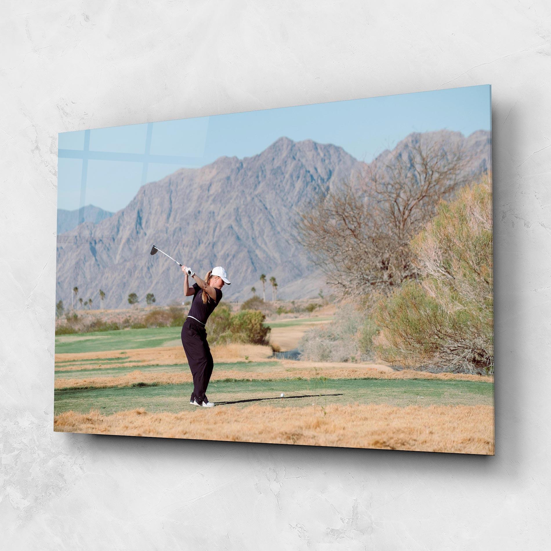 Glasbild Golf Player Woman mockup 1