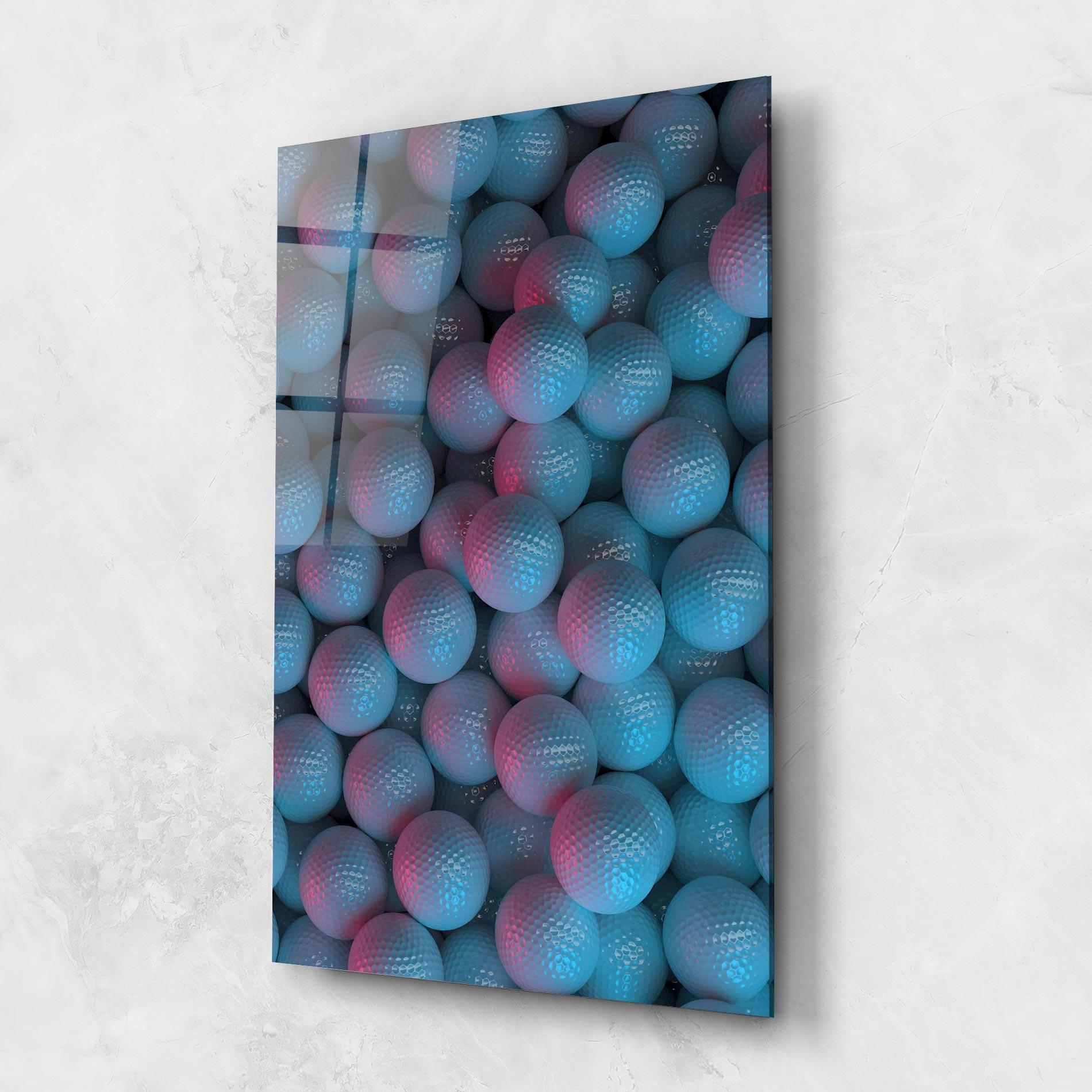Glasbild Blue Light Golf Ball mockup 1
