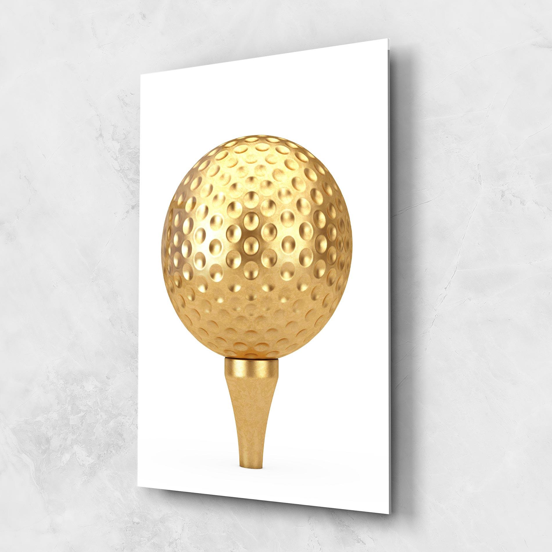 Glasbild Golden Golf Ball mockup 1