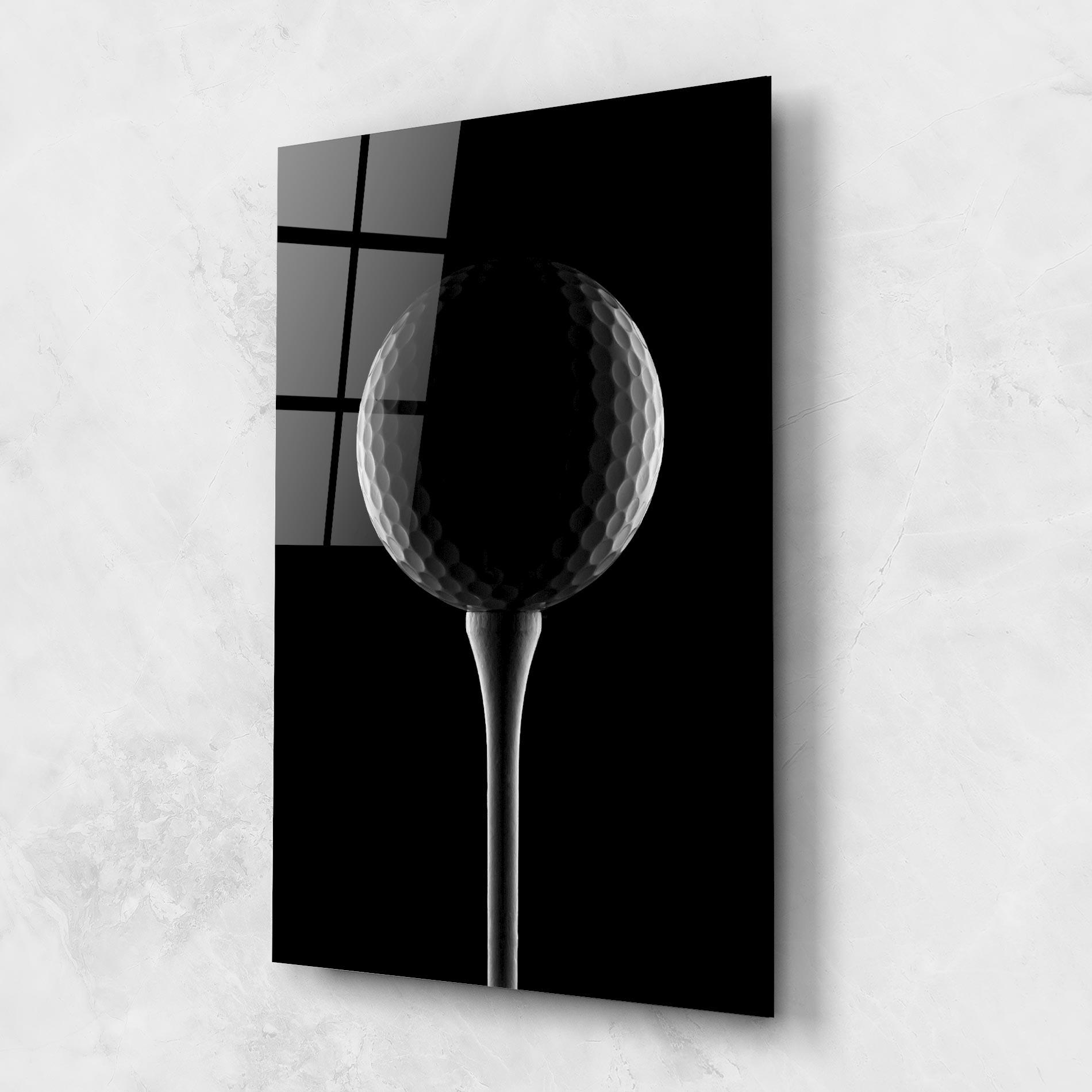 Glasbild Golf Ball Black mockup 1