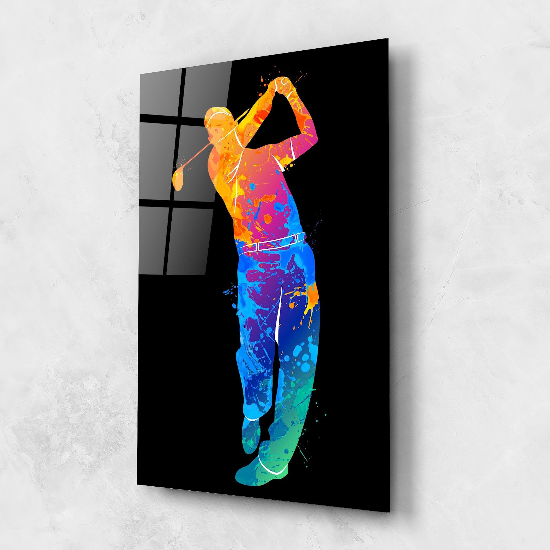 Glasbild Golf Color Art mockup 1