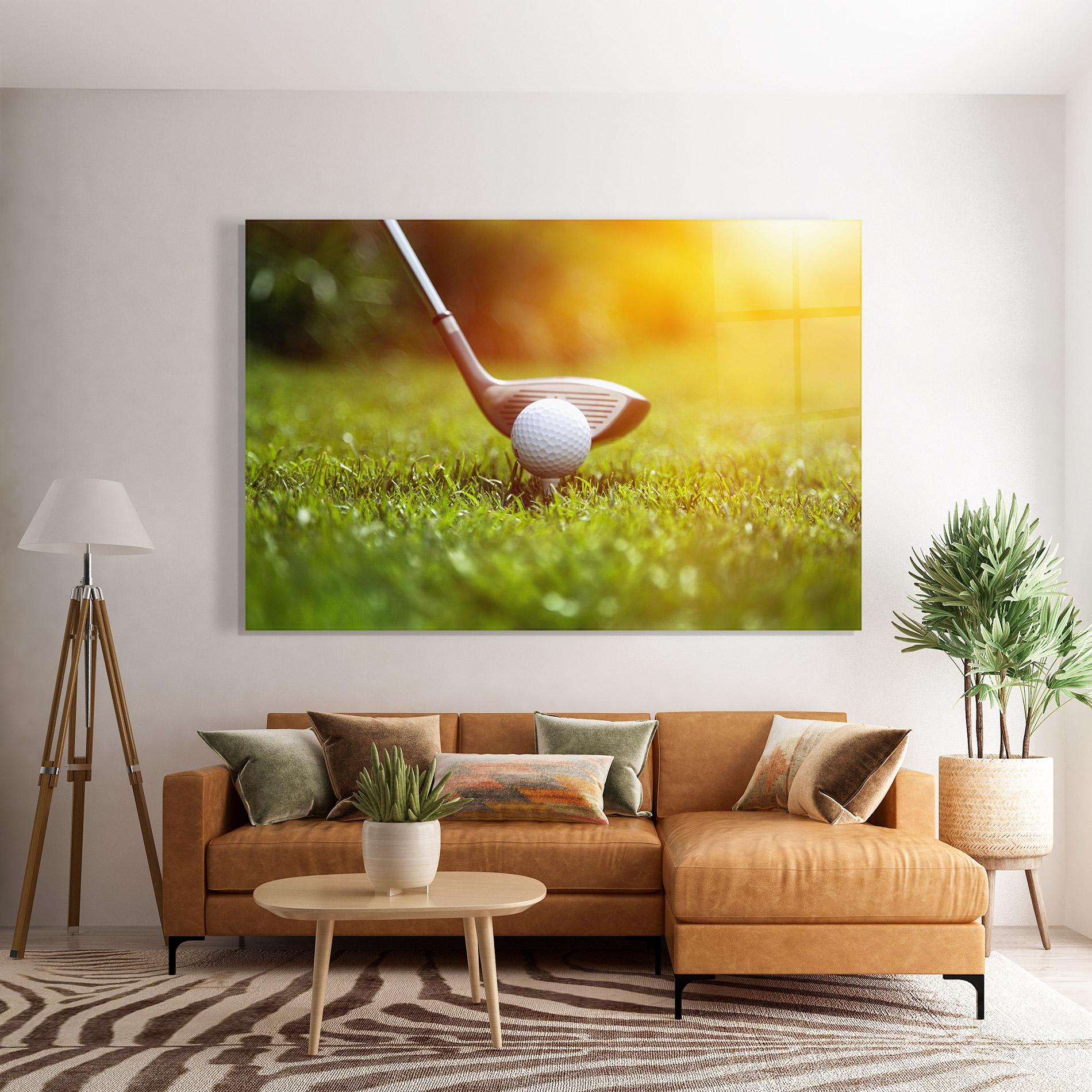 Glasbild Close Up Golf Ball mockup 7