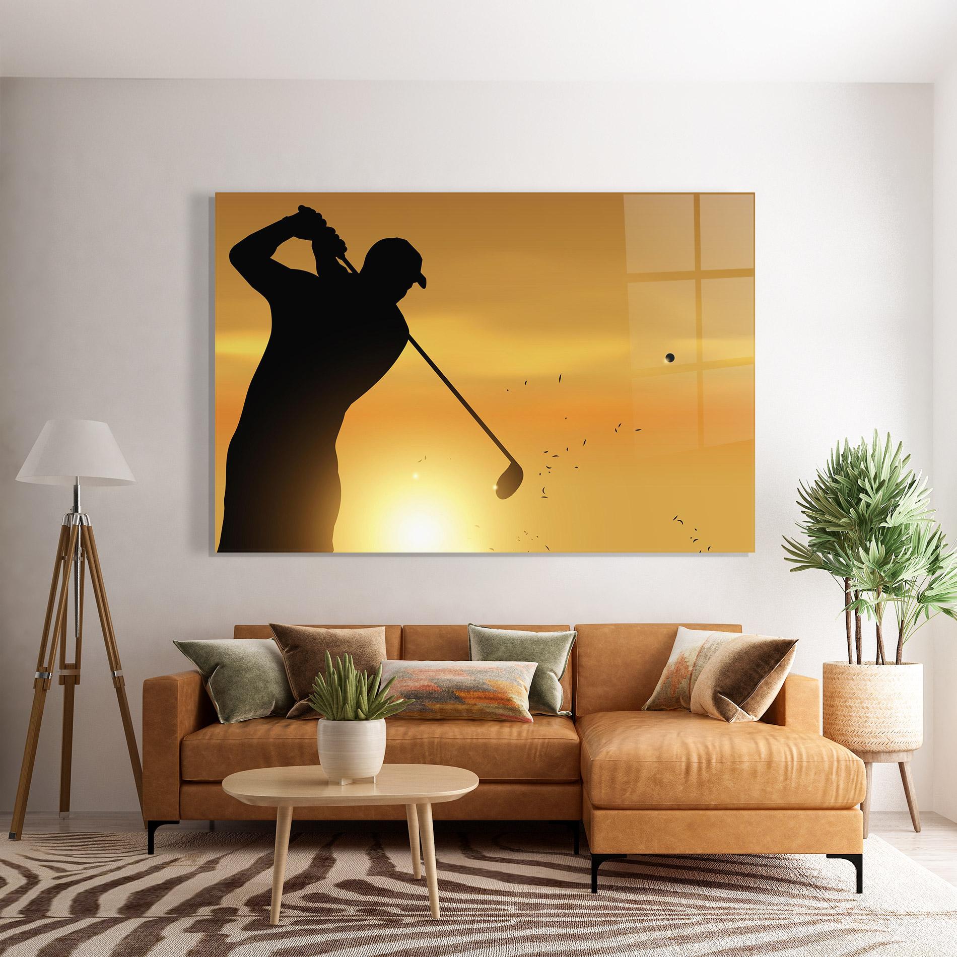 Glasbild Gold Sunrise mockup 7