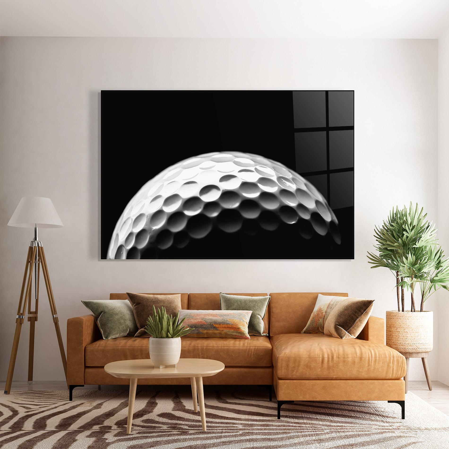 Glasbild Golf Ball Close Up mockup 7