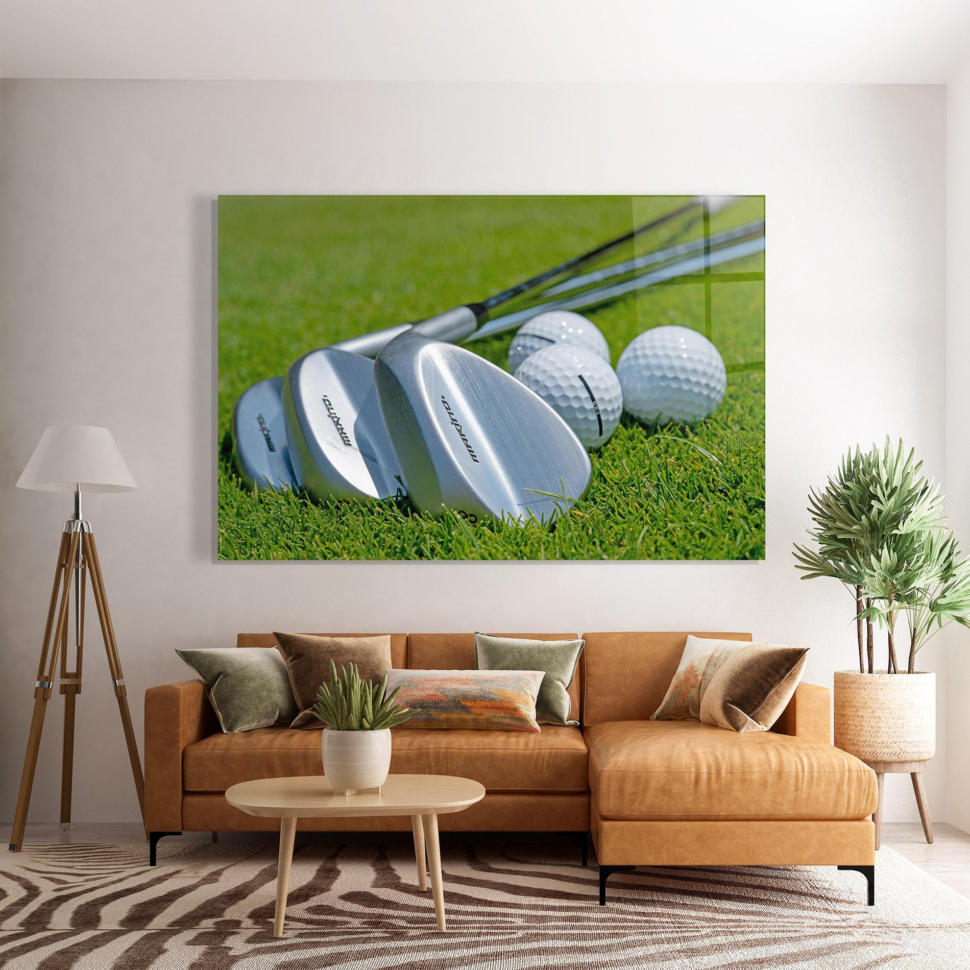 Glasbild Golf Club On Grass mockup 7