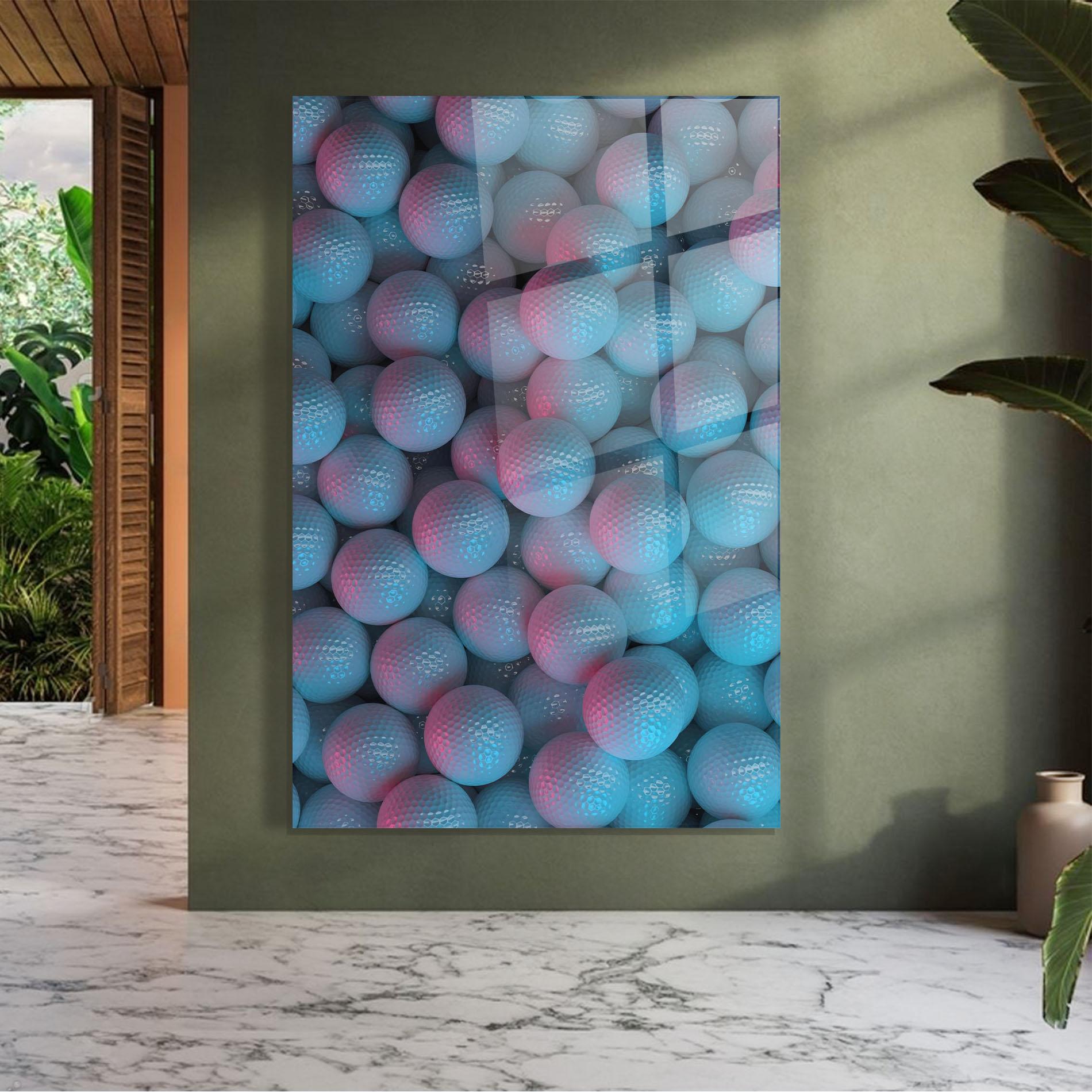 Glasbild Blue Light Golf Ball mockup 7