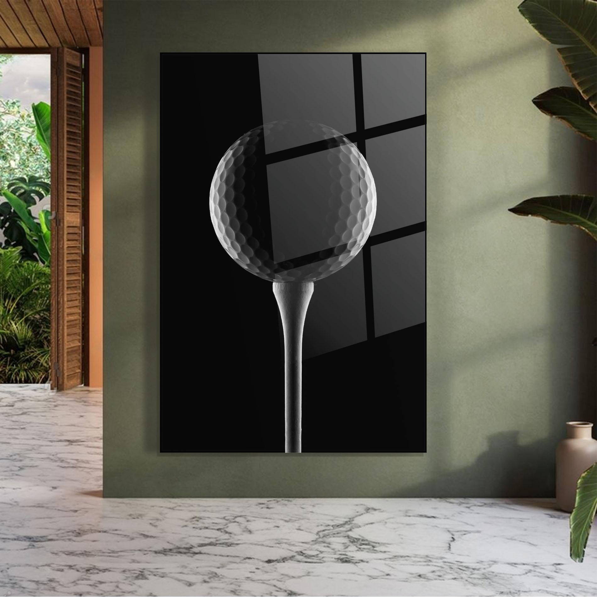 Glasbild Golf Ball Black mockup 7