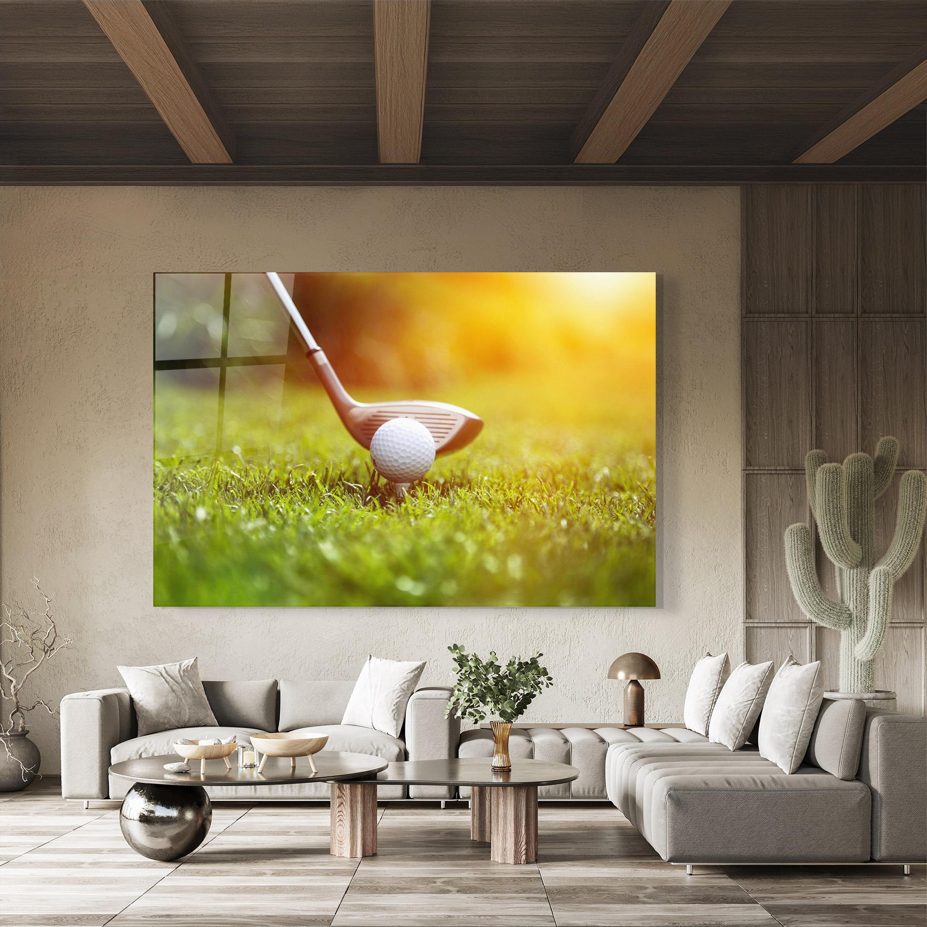 Glasbild Close Up Golf Ball mockup 8