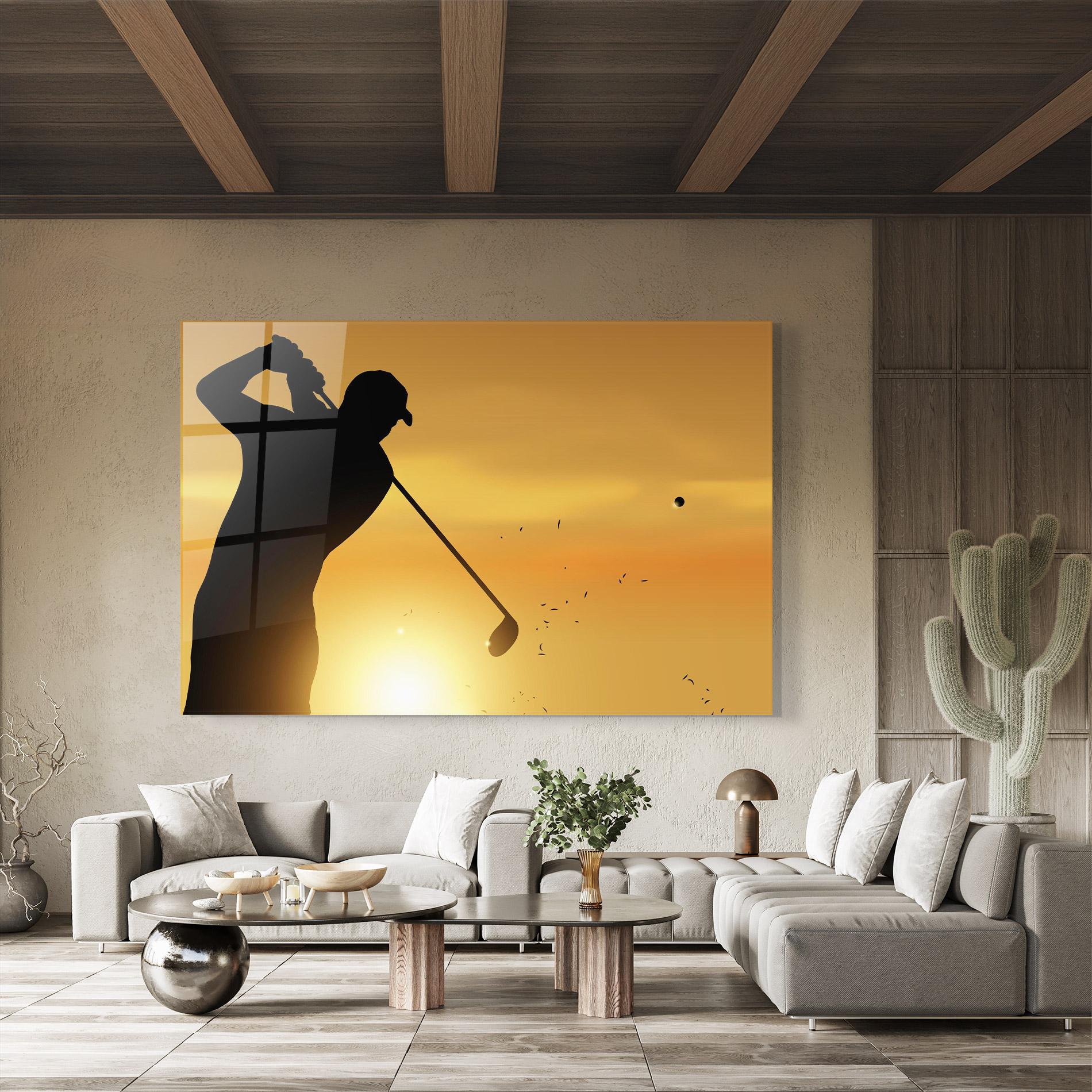 Glasbild Gold Sunrise mockup 8