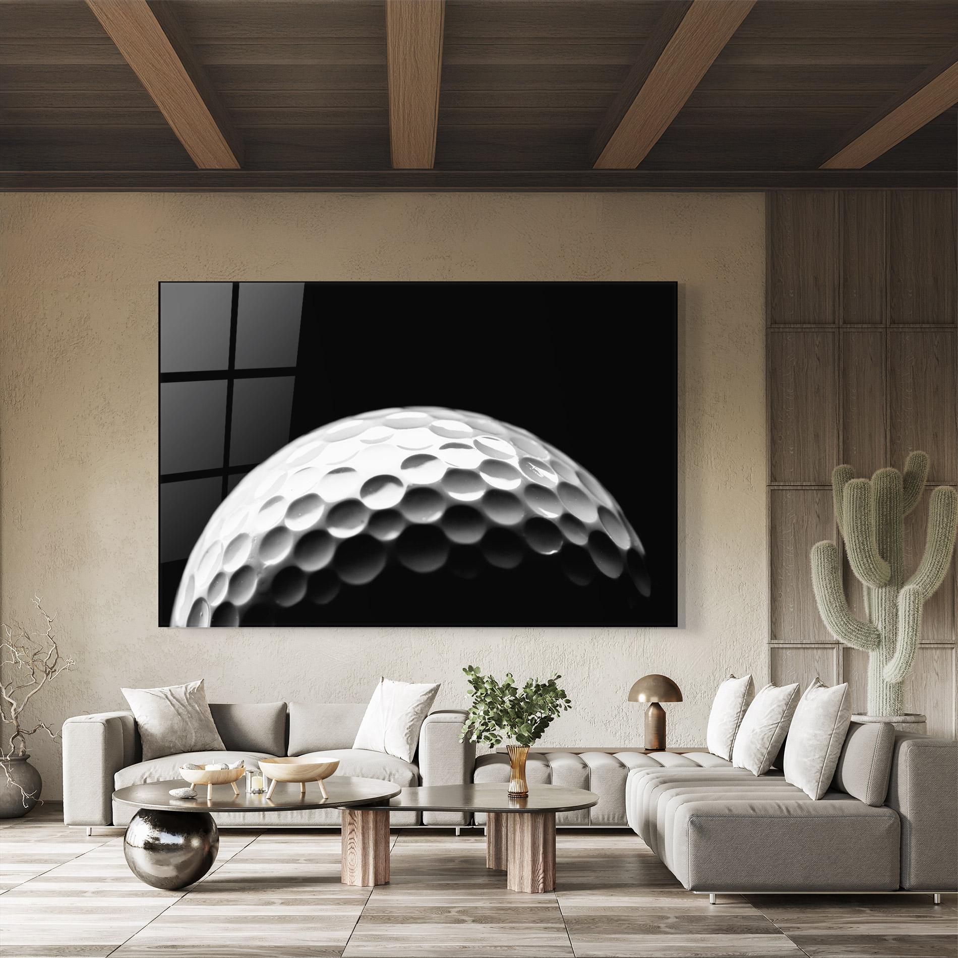 Glasbild Golf Ball Close Up mockup 8