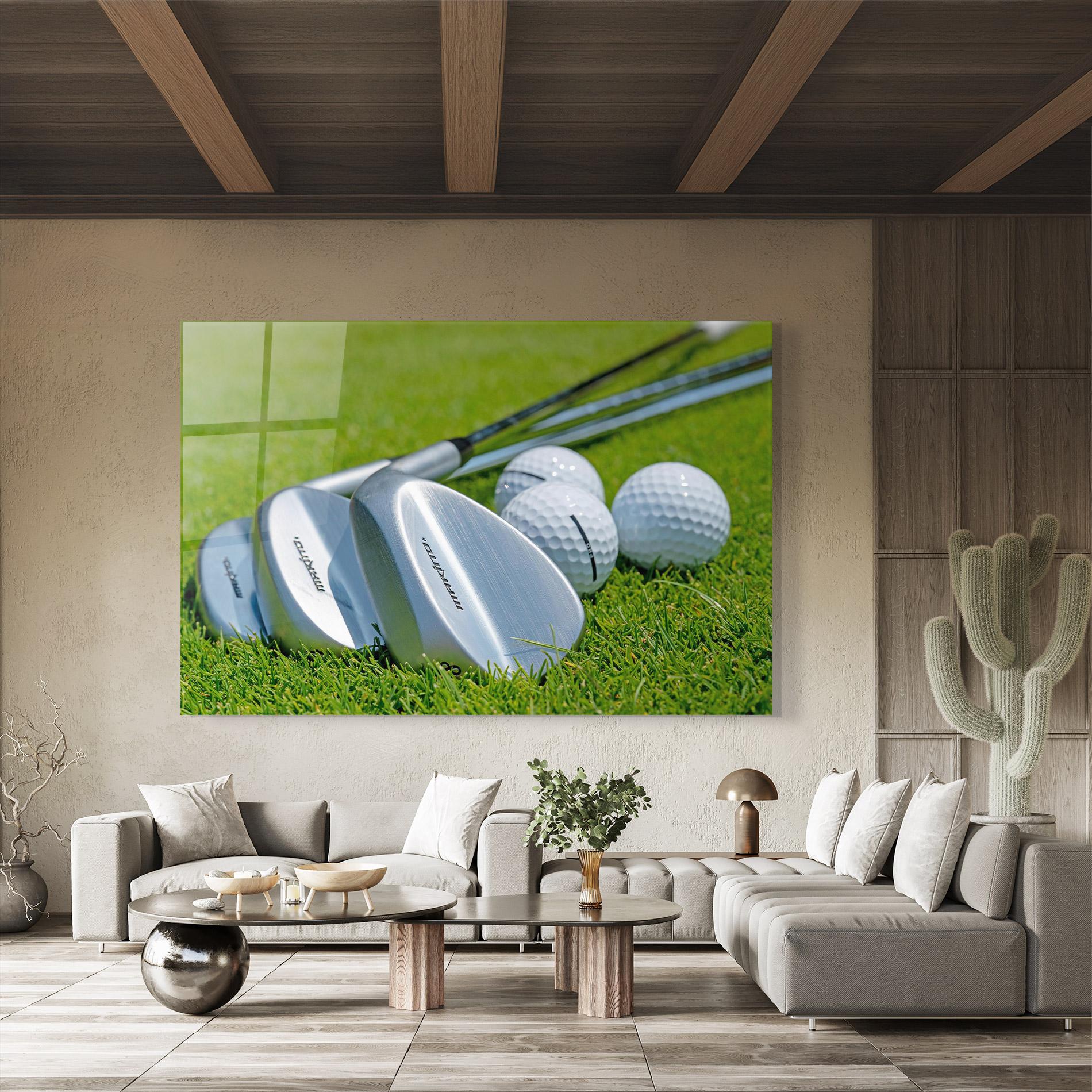 Glasbild Golf Club On Grass mockup 8