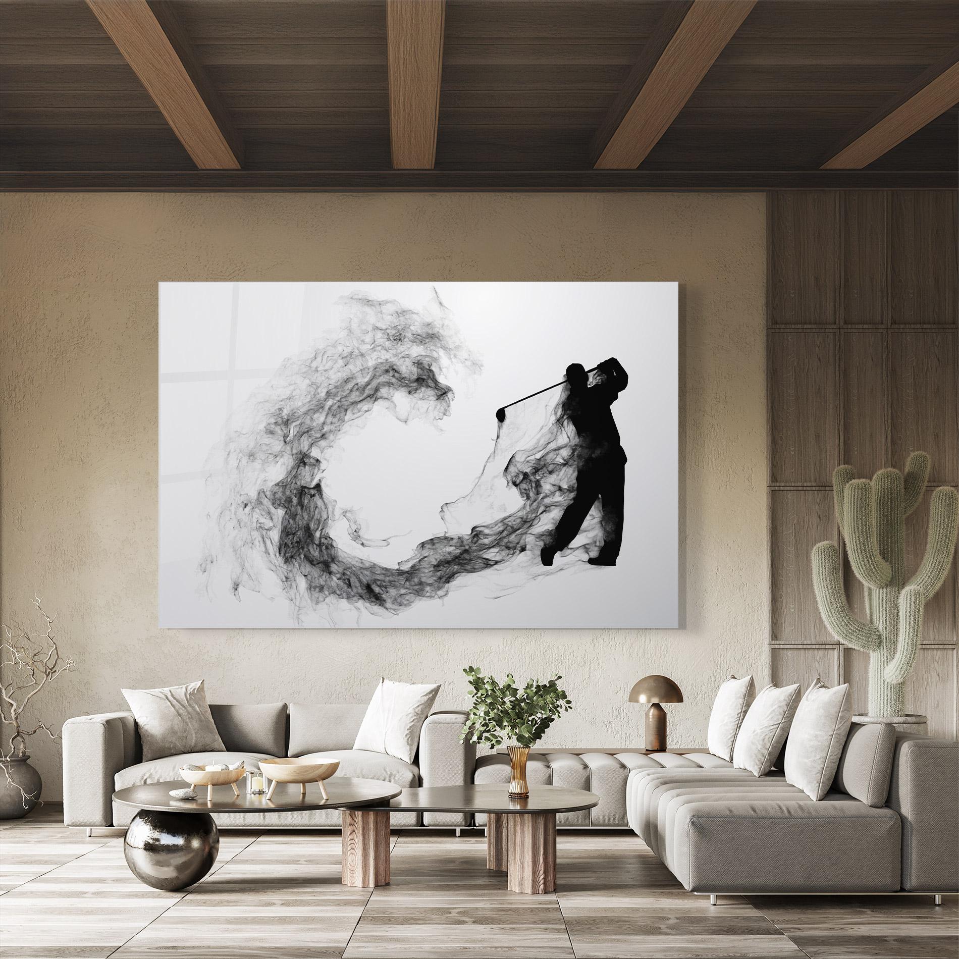 Glasbild Golf Smoke mockup 8