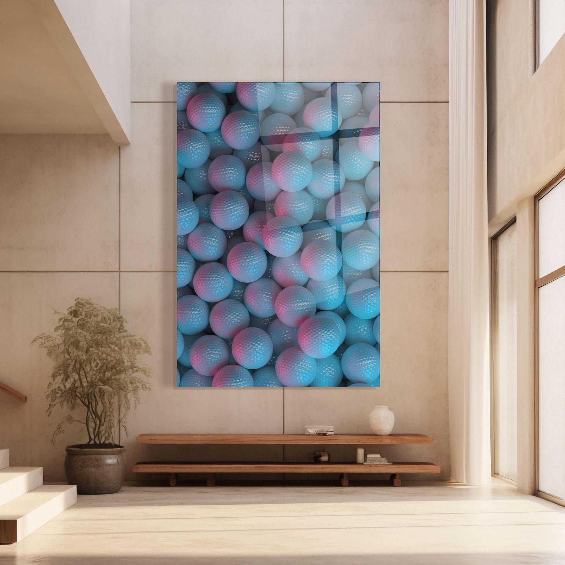 Glasbild Blue Light Golf Ball mockup 8