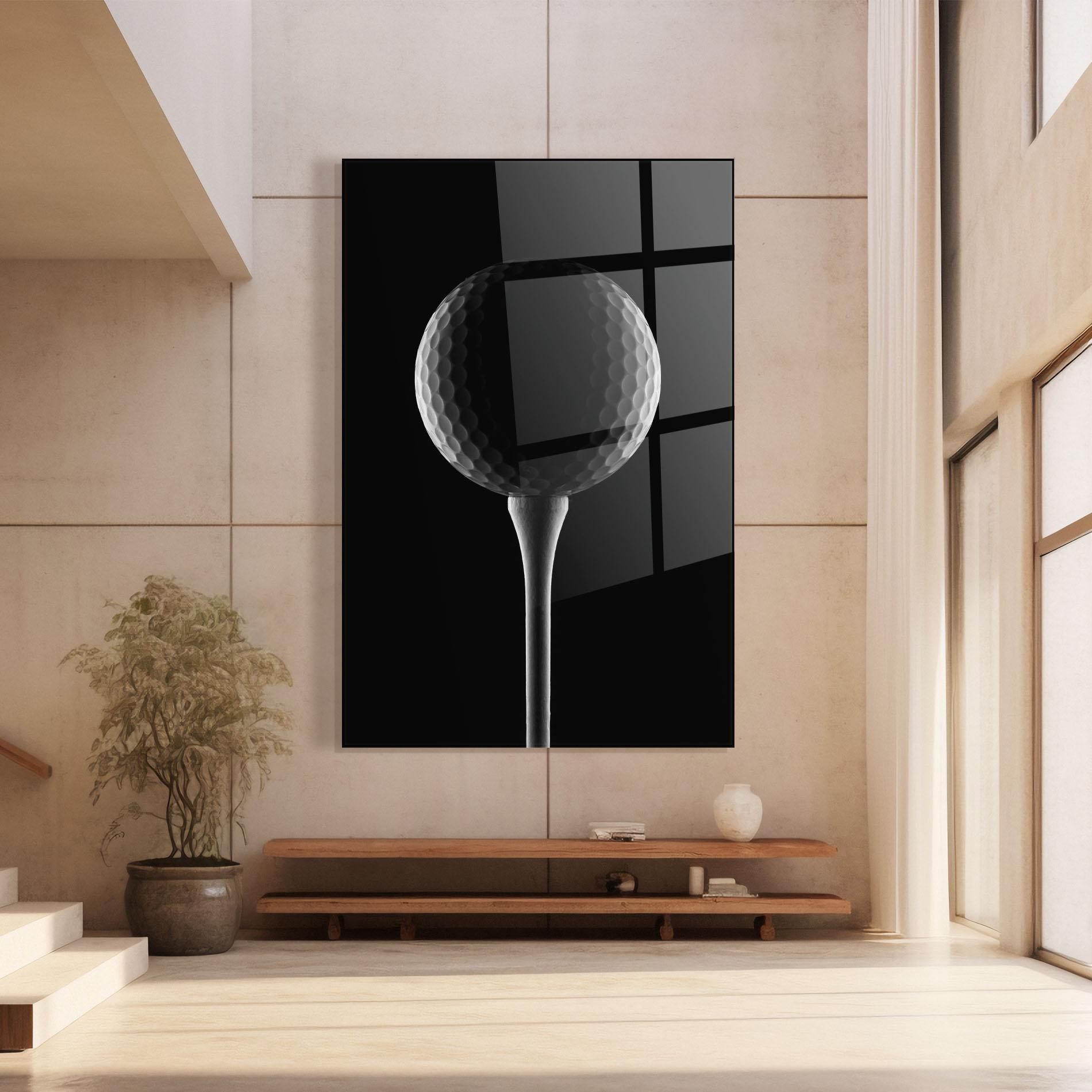 Glasbild Golf Ball Black mockup 8
