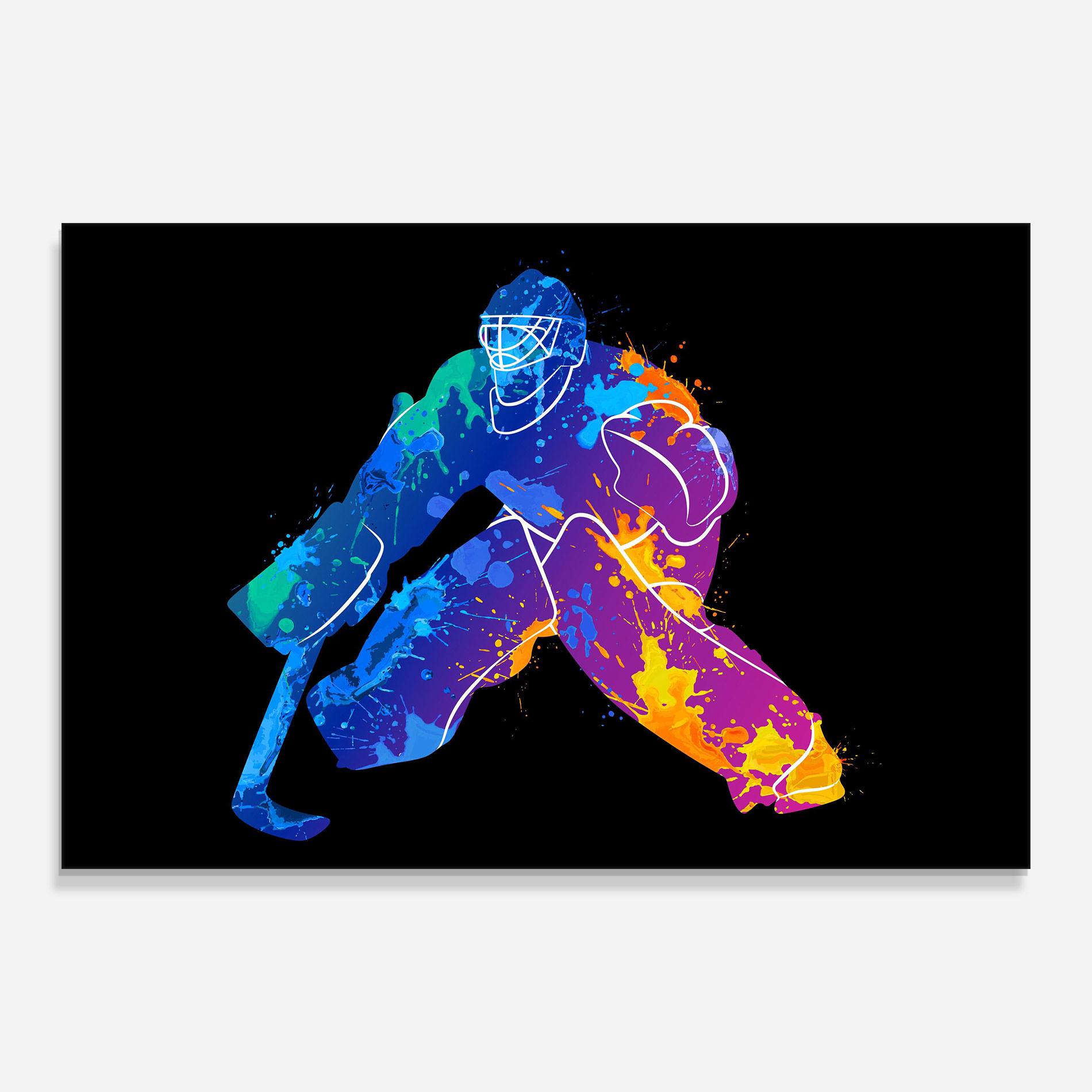 Glasbild Blue Purple Hockey mockup 0