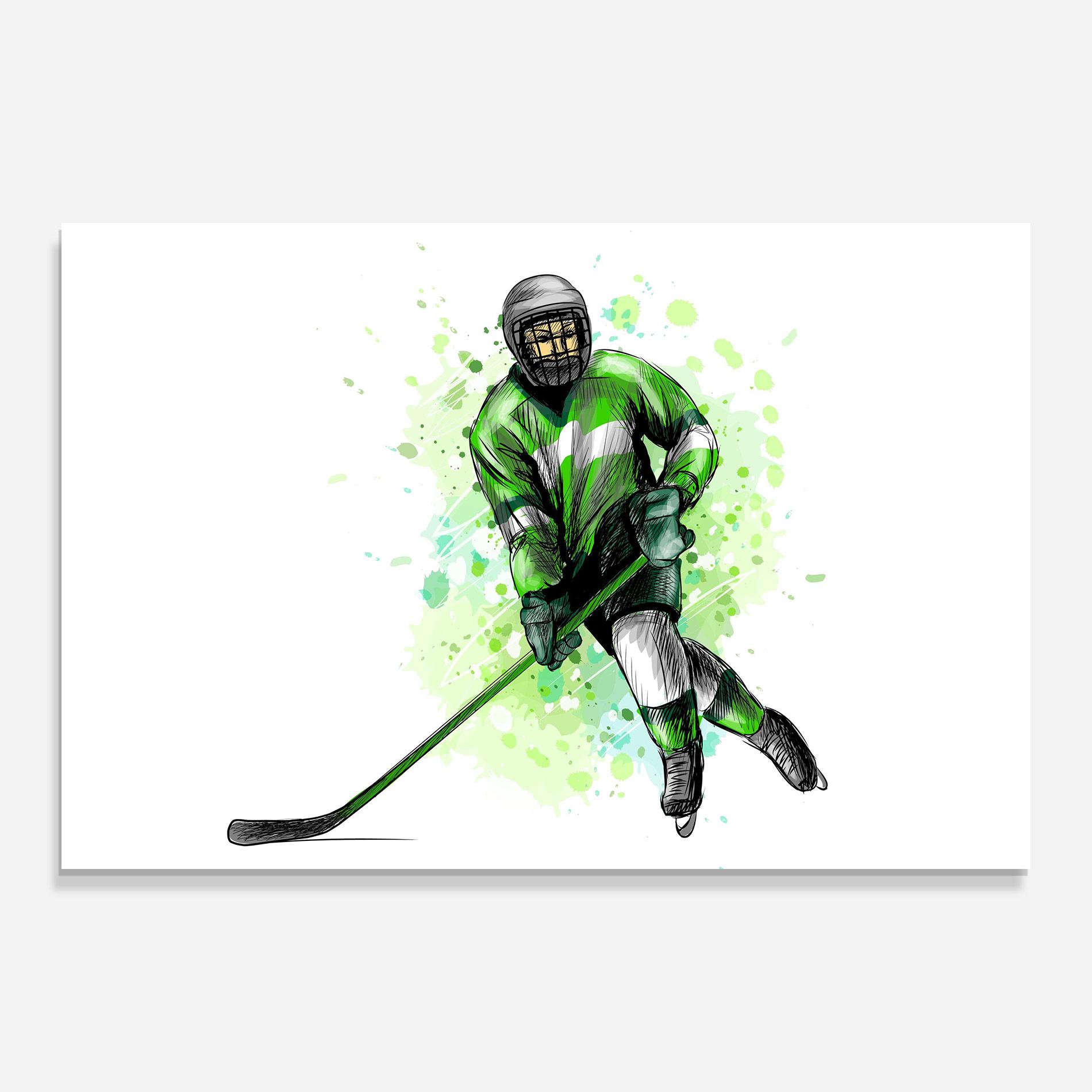 Glasbild Green Hockey mockup 0