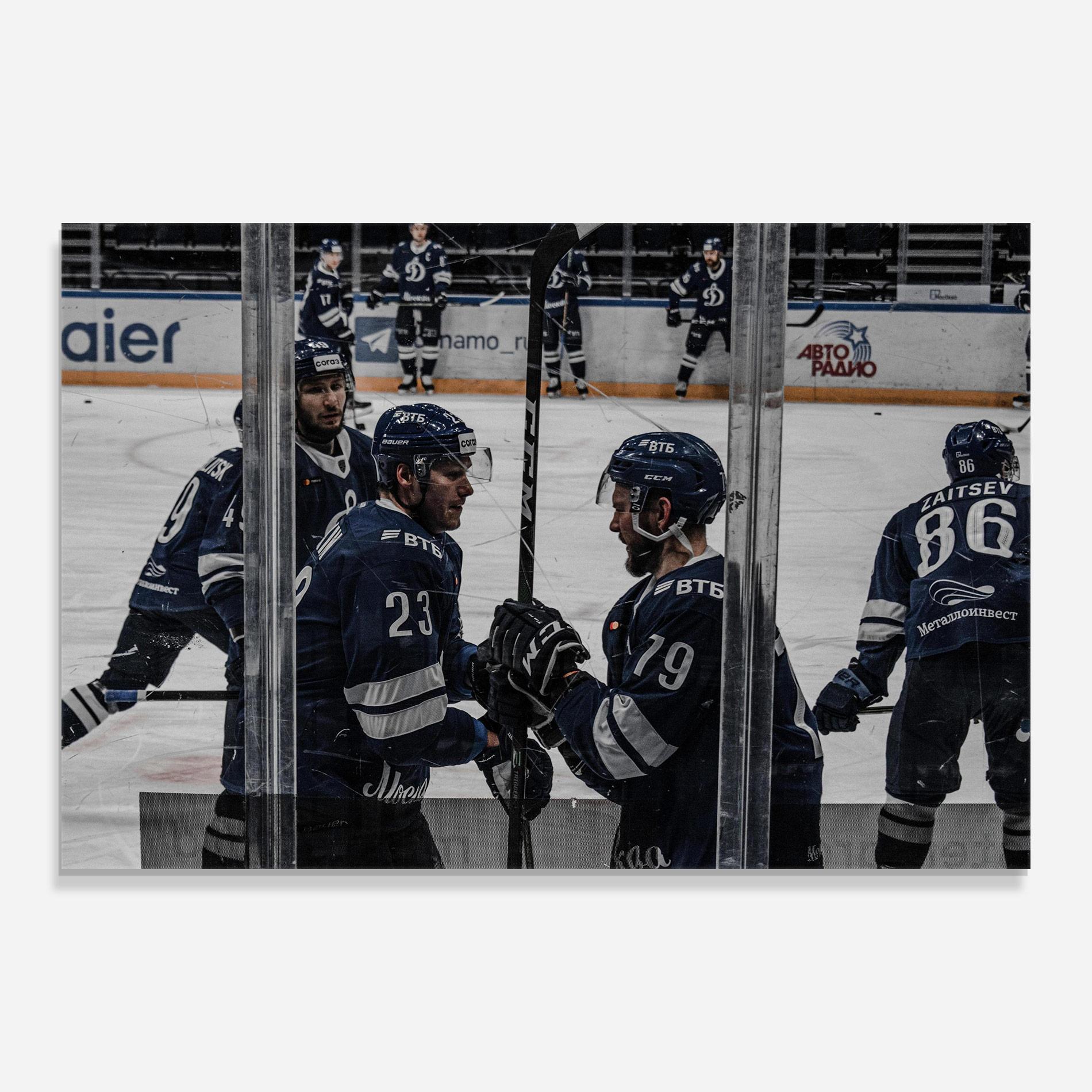 Glasbild Hockey Players mockup 0