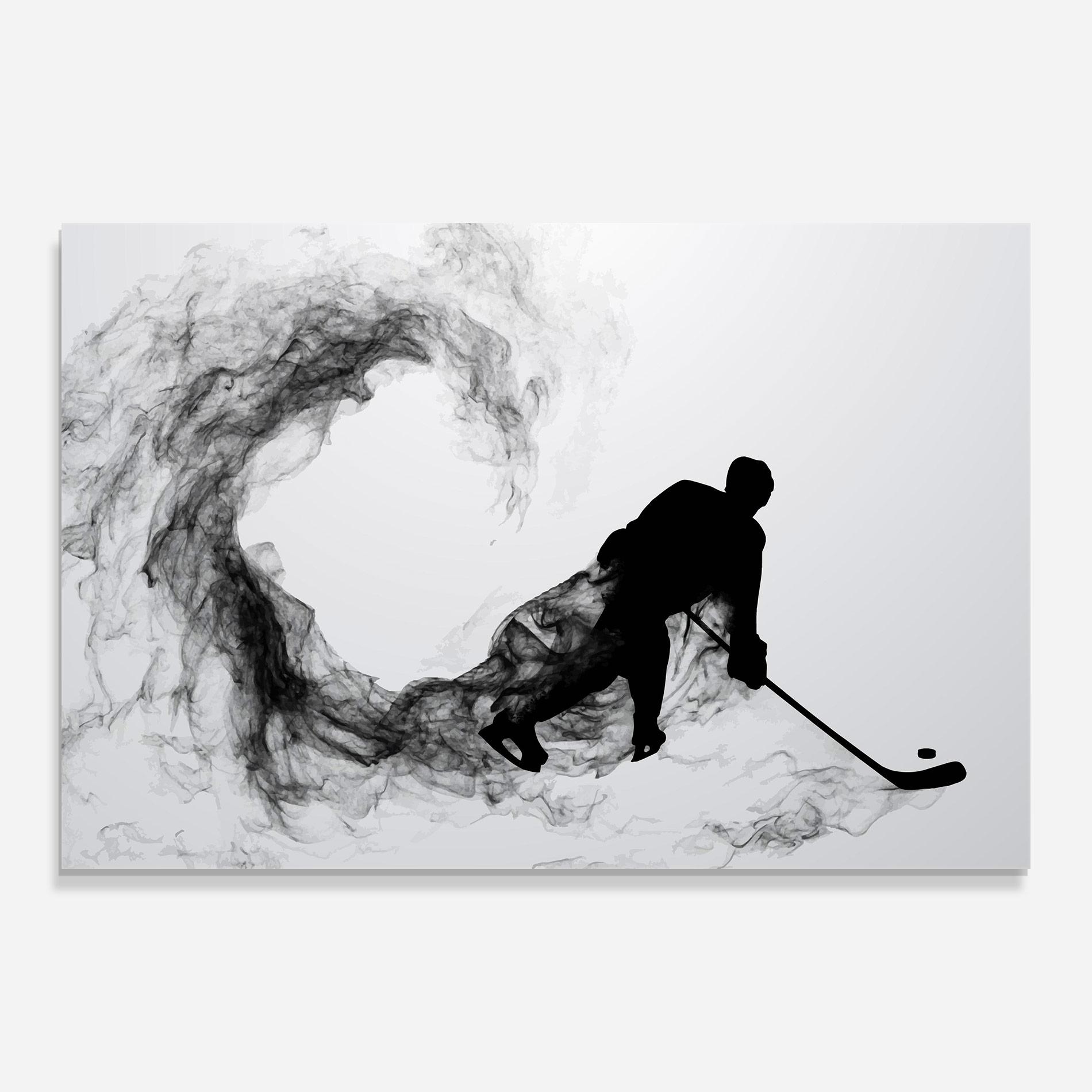 Glasbild Hockey Smoke mockup 0