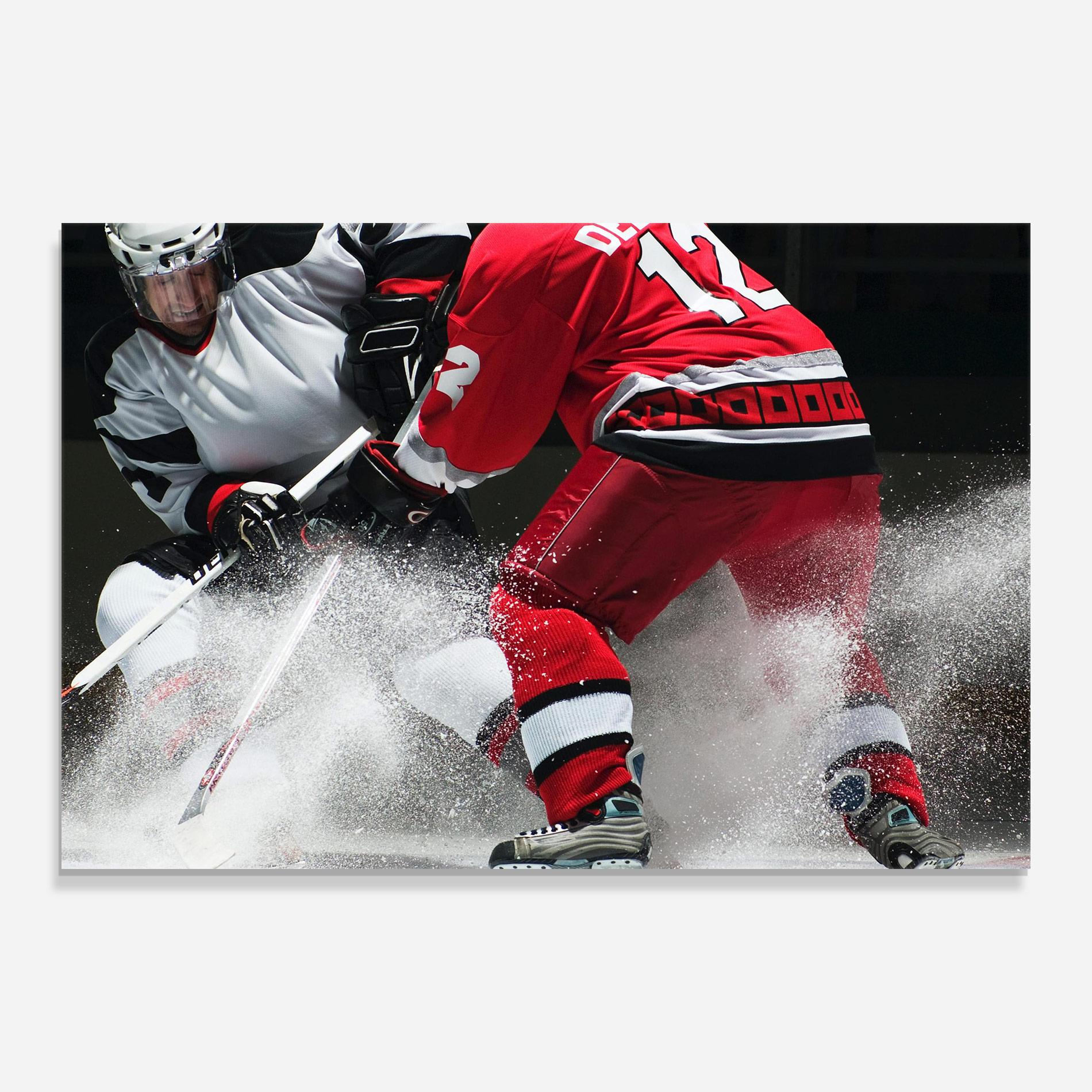 Glasbild Red Hokey Player mockup 0
