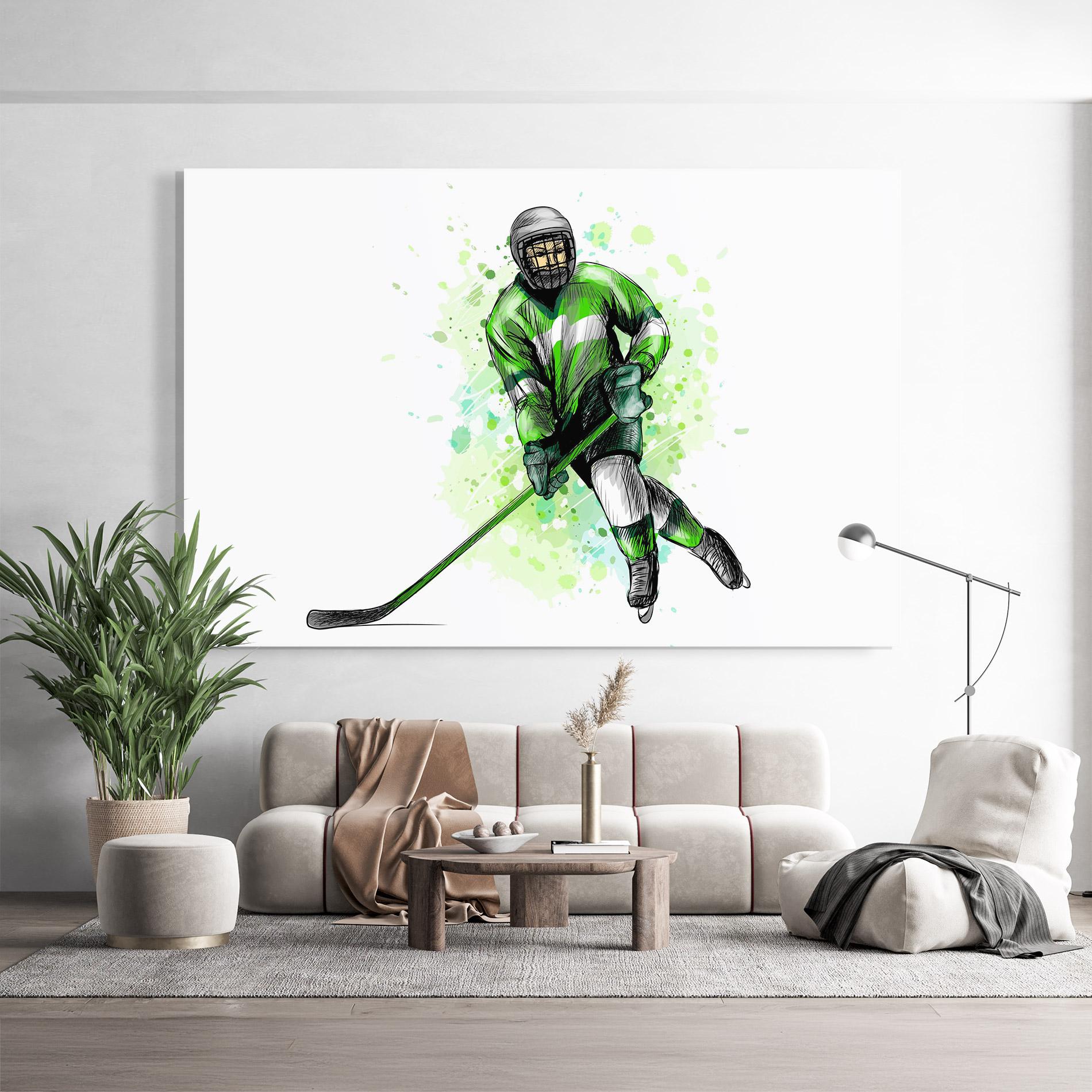 Glasbild Green Hockey mockup 9
